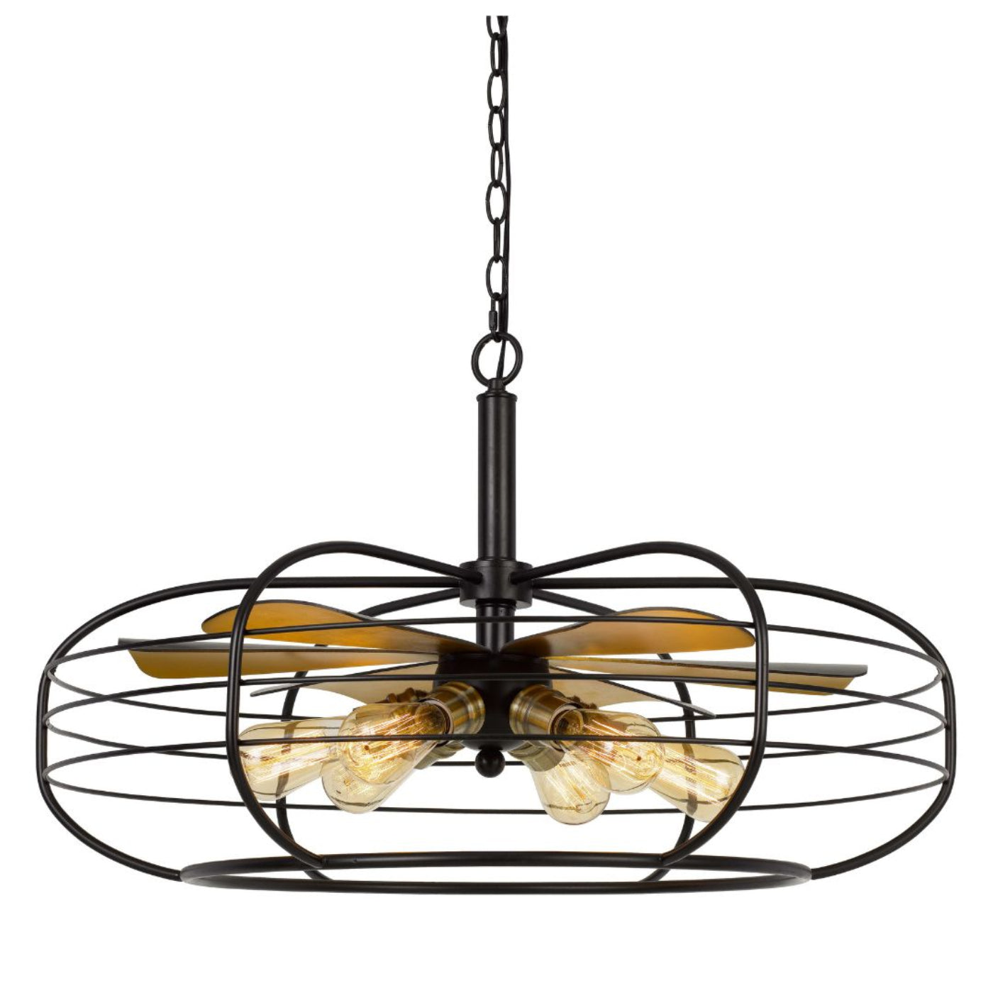 Cal Lighting Margo 6-Light Metal Chandelier with Fan Blade Accents in Dark Bronze - FX-3711-6