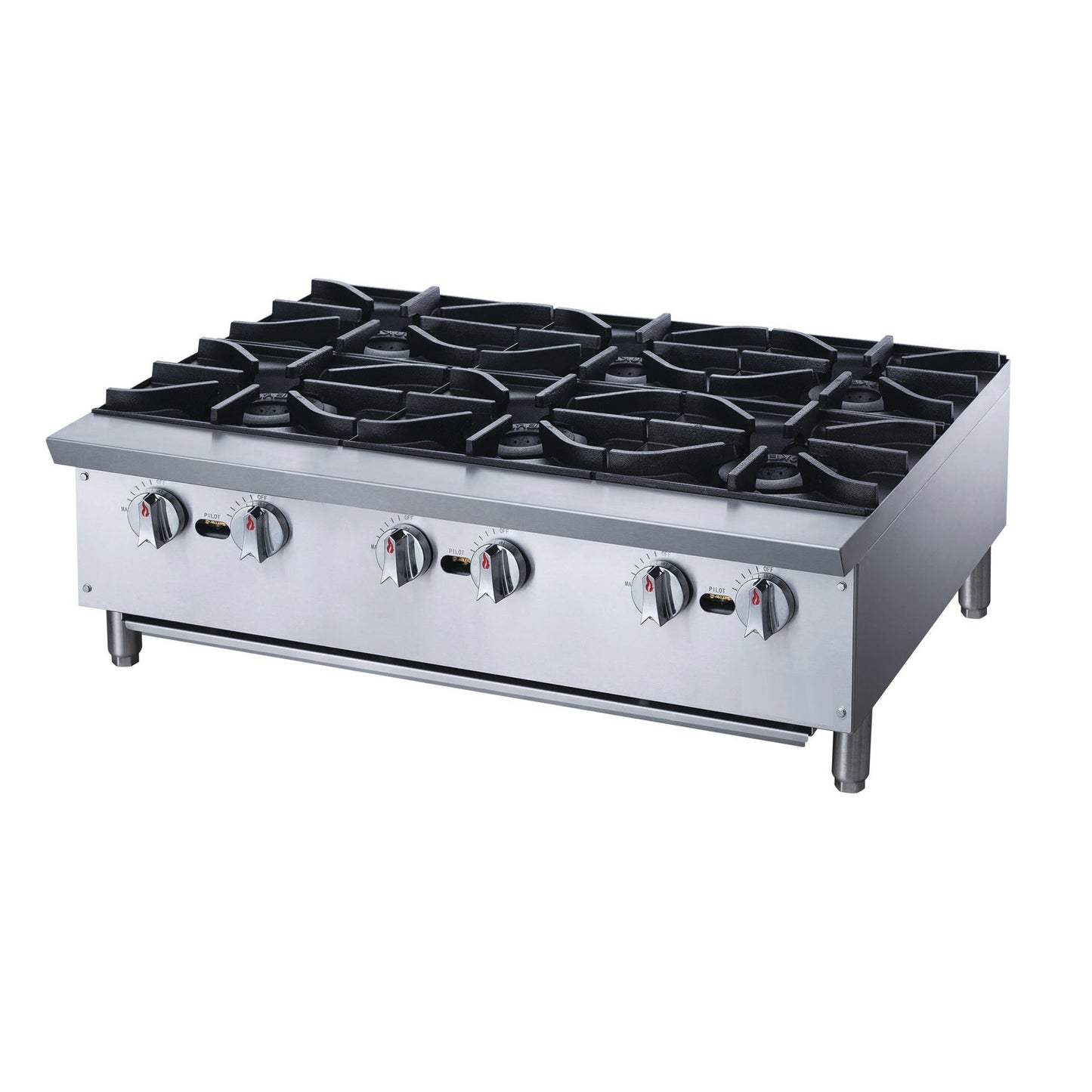 Chef AAA - Commercial 36" Hot Plate with 6 Burners NG - TCHPA36