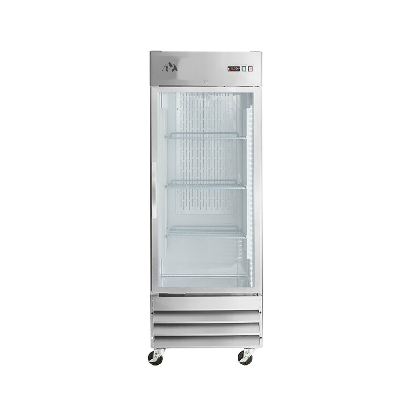 Chef AAA ,Commercial 29" Reach-In Refrigerator Stainless Steel Glass Door 23 cu.ft. - SS-1R-G-HC