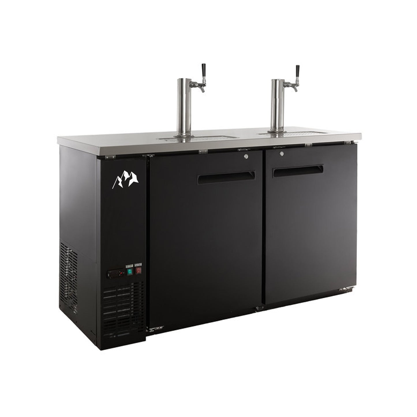 Chef AAA Commercial 60" Single Tap Kegerator Beer Dispenser (2) 1/2 Keg Capacity 15.8 cu.ft. - UDD-60-HC