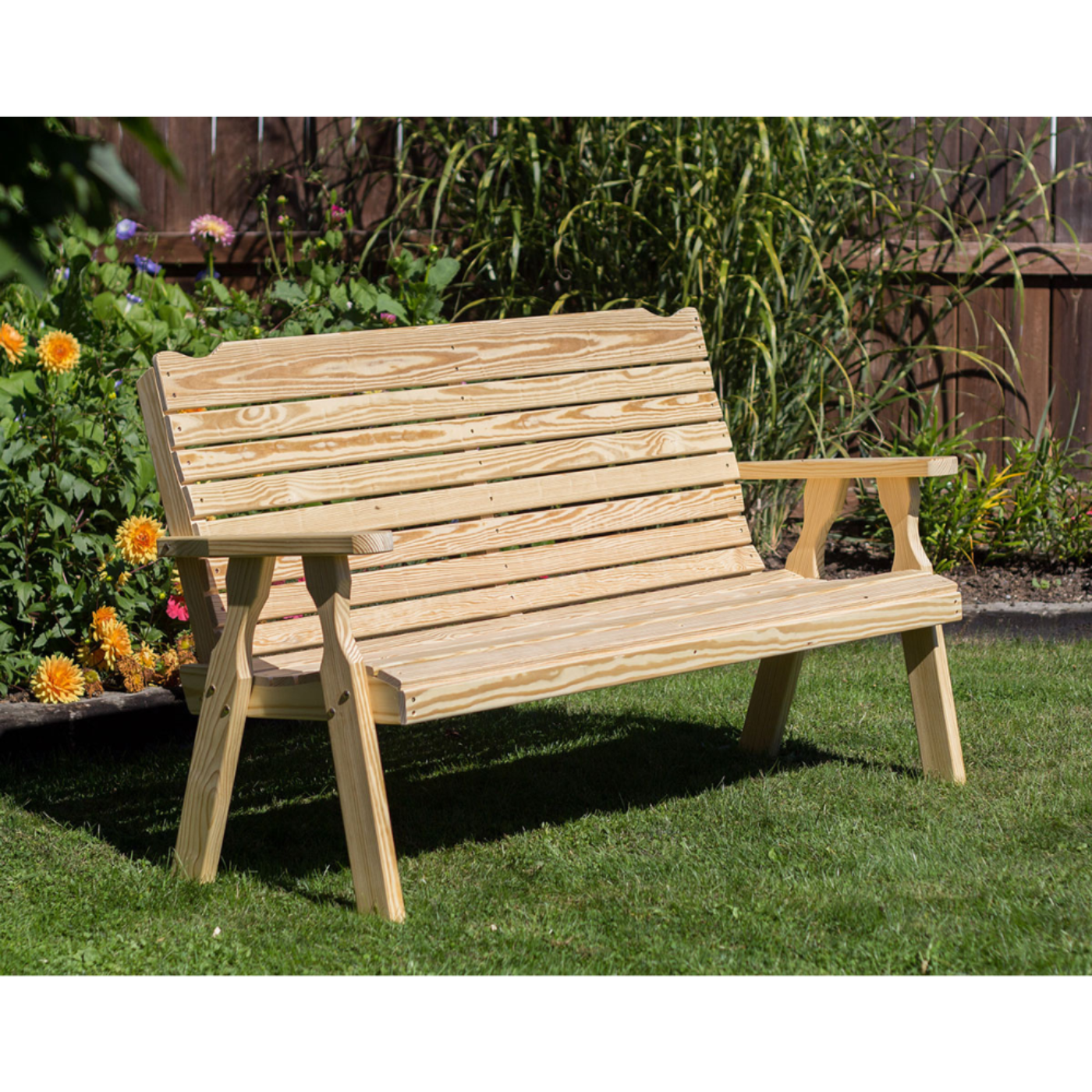 Creekvine Designs Treated Pine Crossback Garden Bench - Creekvine Designs Cedar Country Hearts Dining Set - WRFSASDSCVD