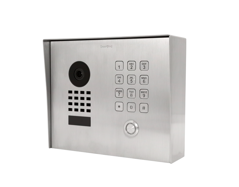 DoorBird D1101KH Classic Surface-Mount IP Video Intercom, 1 Call Button in Stainless Steel V4A