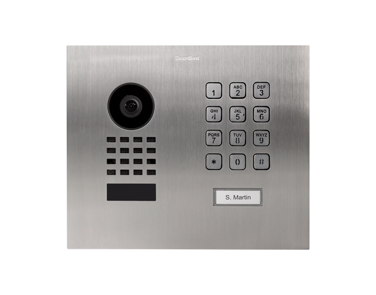 DoorBird D1101KH Modern Flush-Mount IP Video Door Station, 1 Call Button in Stainless Steel V2A