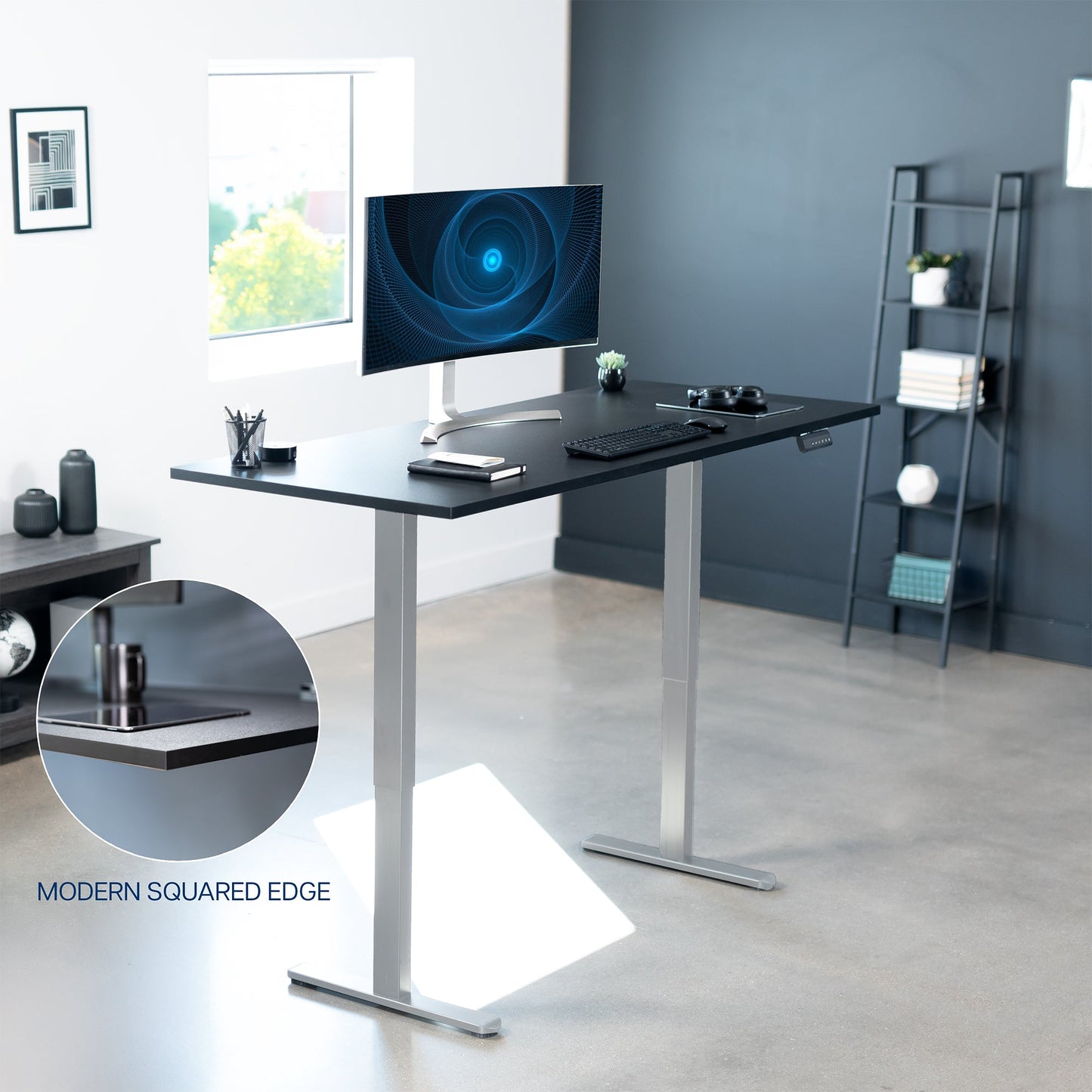 VIVO E2 Series - 71" x 30" Dual Motor Electric with Square Corner Top - DESK-KIT-E2B71S-B