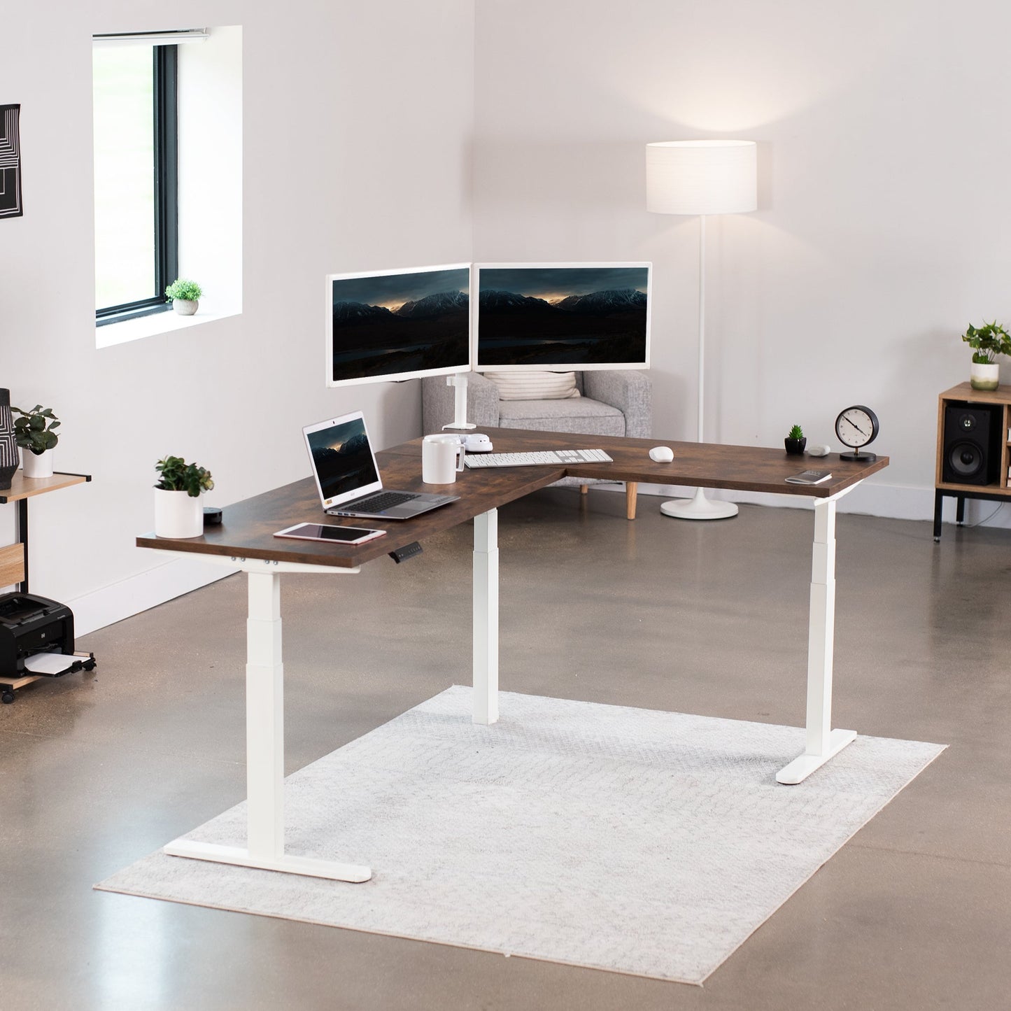 VIVO Electric Multi Motor Corner Desk Frame with Memory Controller - DESK-V130EB