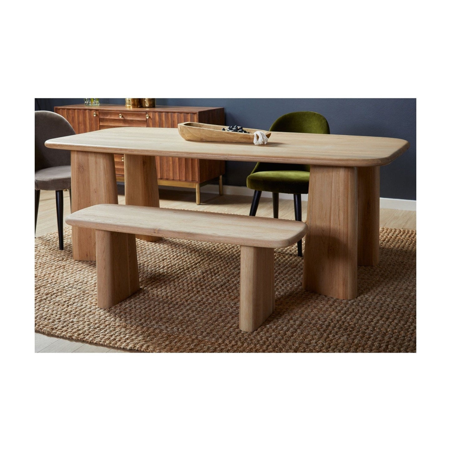 Union Home Laurel Dining Bench - Natural - DIN00164