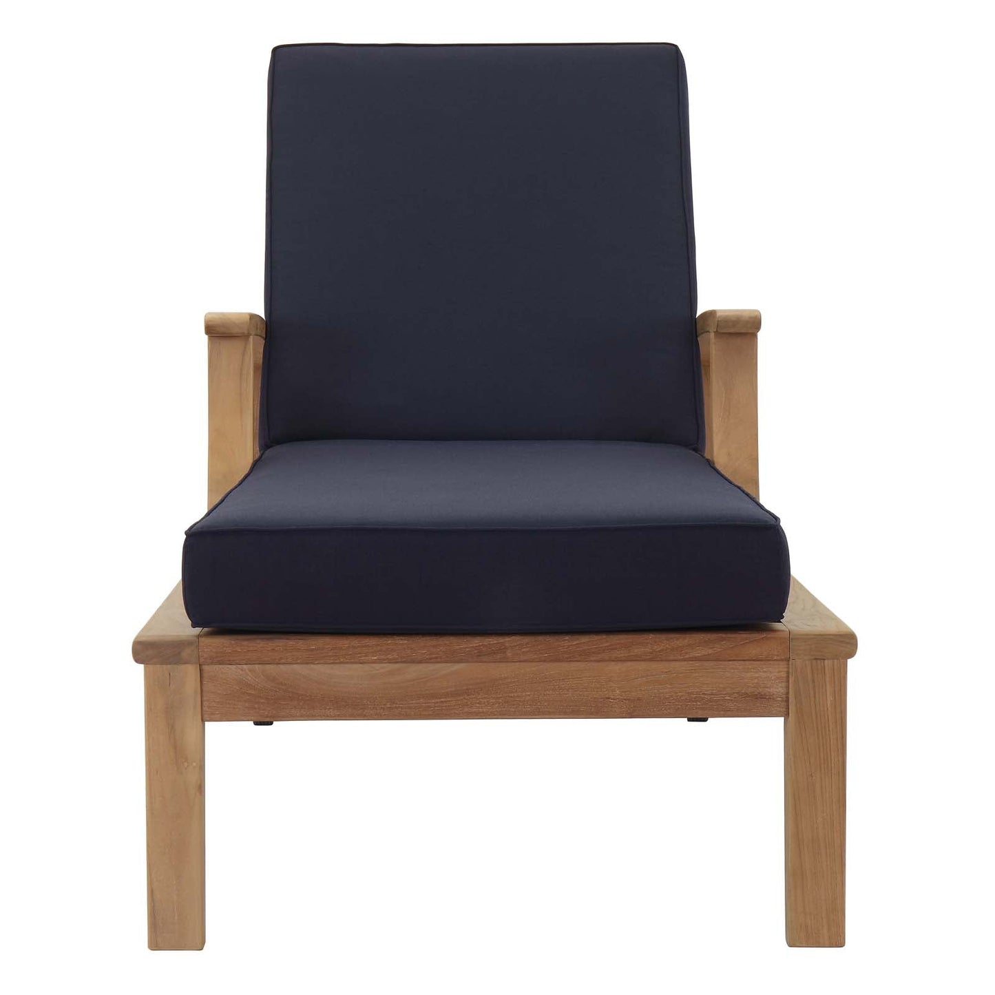 Modway Furniture Marina Outdoor Patio Teak Single Chaise - EEI-1151-NAT-WHI-SET