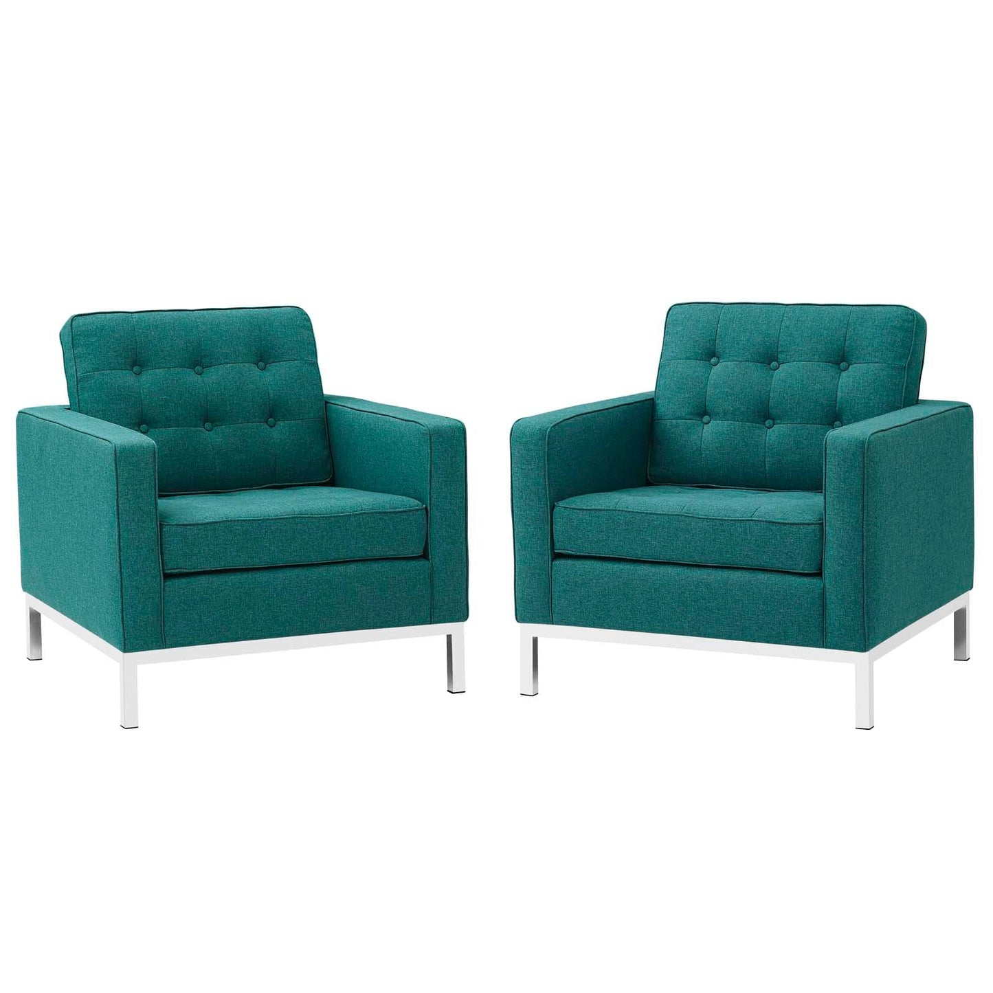 Modway furniture Loft Armchairs Upholstered Fabric Set of 2 - EEI-2440-LGR-SET