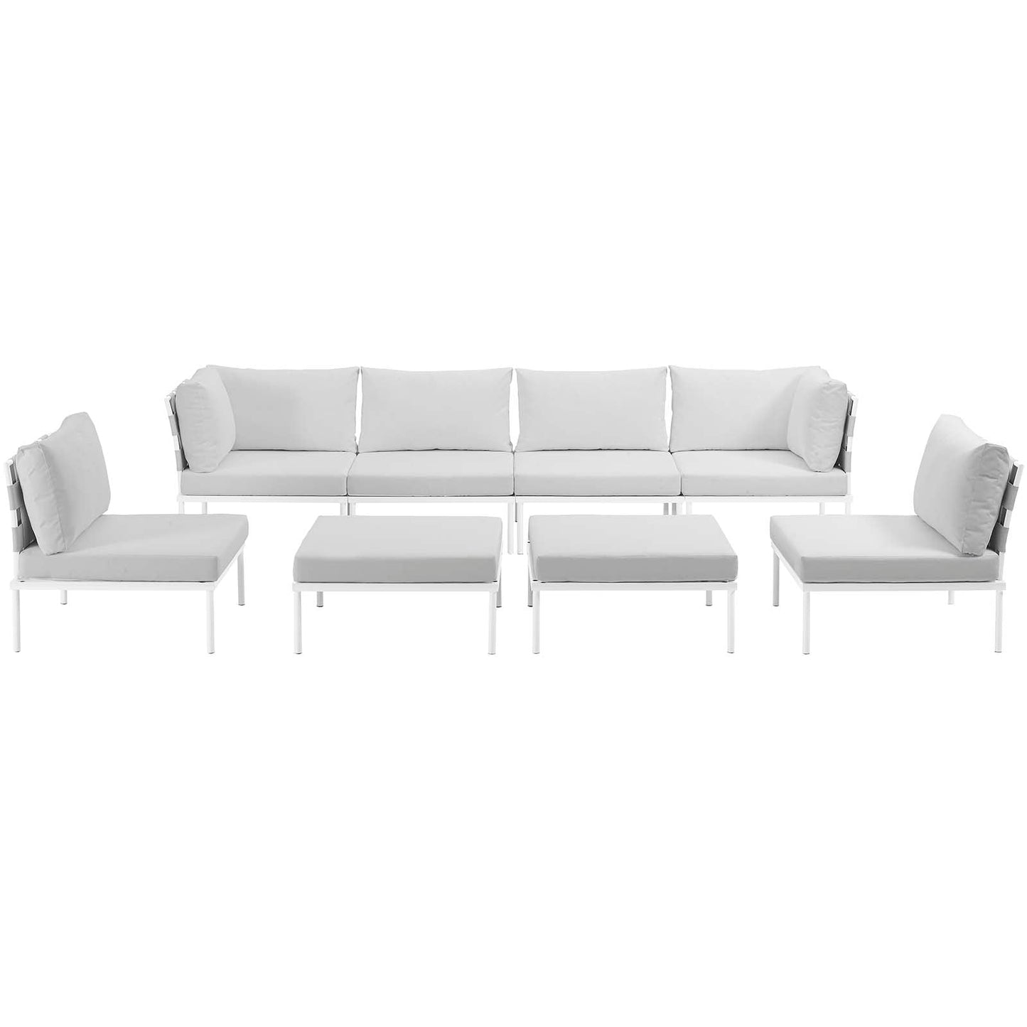 Modway Furniture Harmony 8 Piece Outdoor Patio Aluminum Sectional Sofa Set by Modway – EEI-2624
