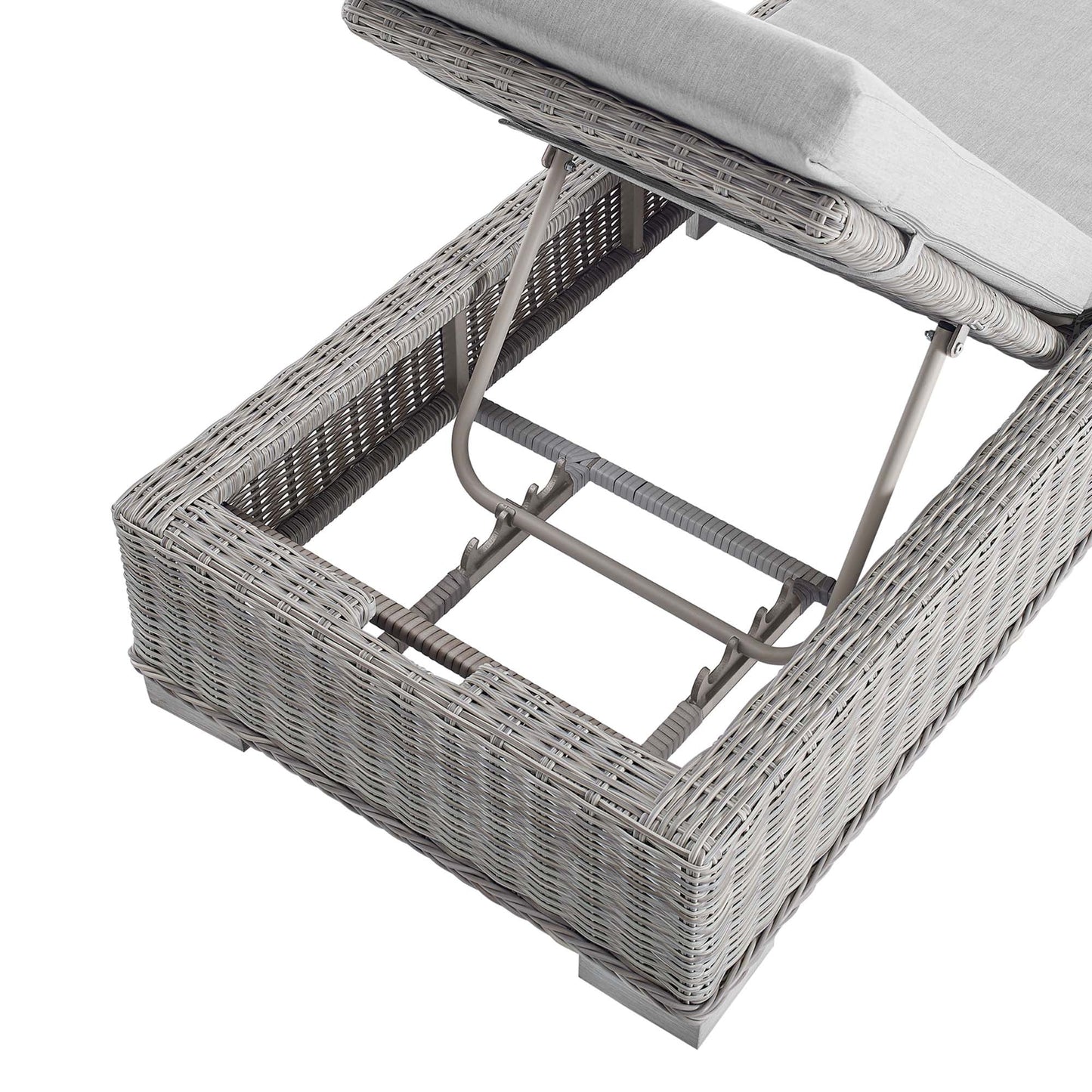 Modway Furniture Conway Sunbrella Outdoor Patio Wicker Rattan Chaise Lounge - EEI-3978-LGR-NAV