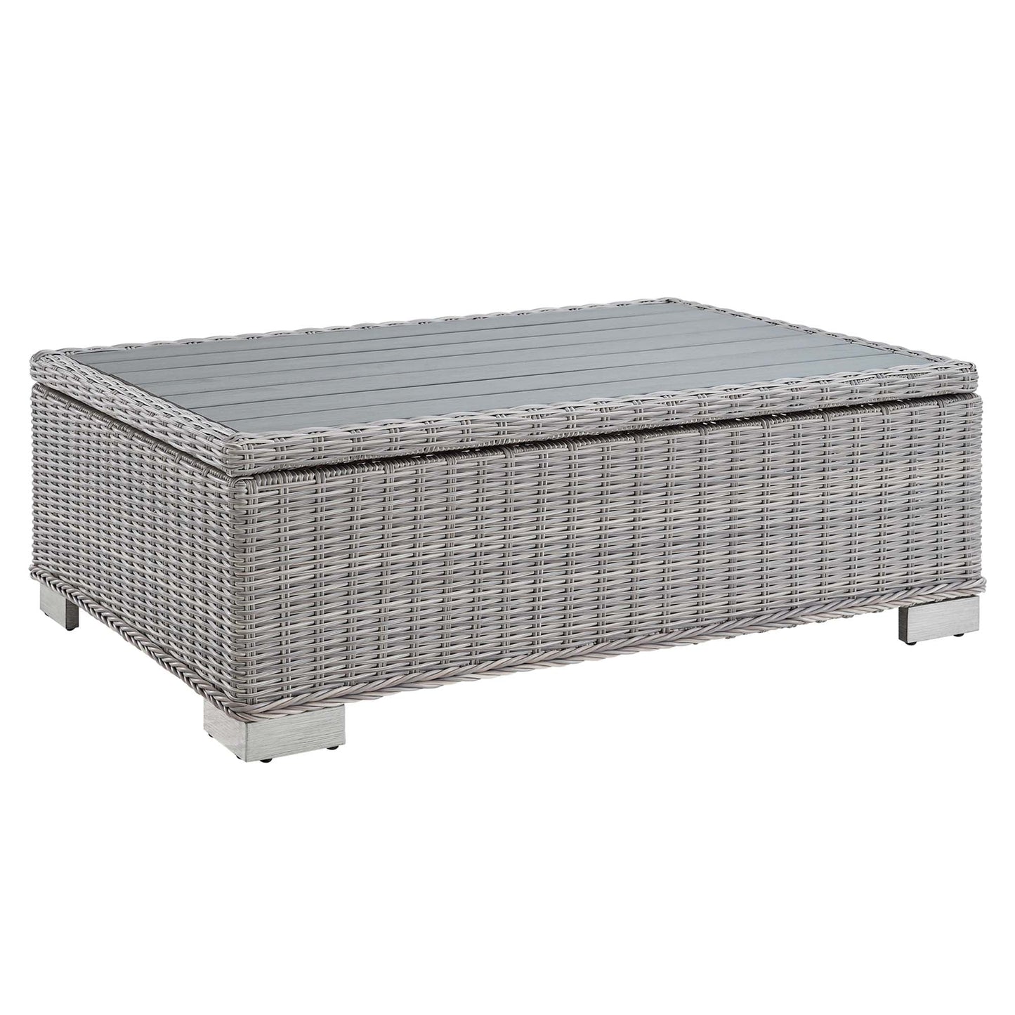 Modway furniture Conway 45" Outdoor Patio Wicker Rattan Coffee Table - EEI-3982-LGR