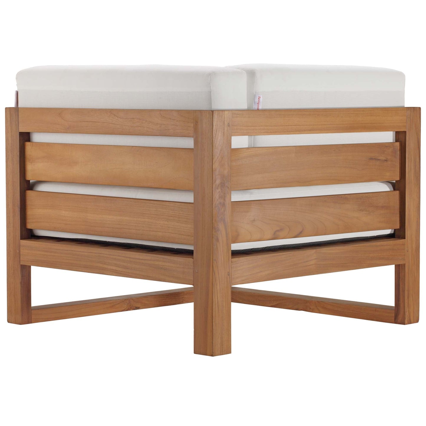 Modway Furniture Upland Outdoor Patio Teak Wood 4-Piece Sectional Sofa Set by Modway - EEI-4253-NAT-WHI-SET