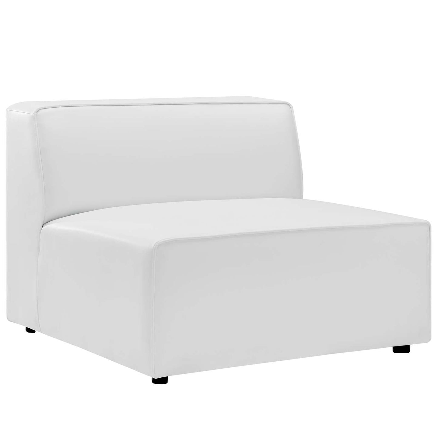 Modway furniture Mingle Vegan Leather Armless Chair - Stylish Modular Seating with Dense Foam Comfort & Support - EEI-4623-GRY