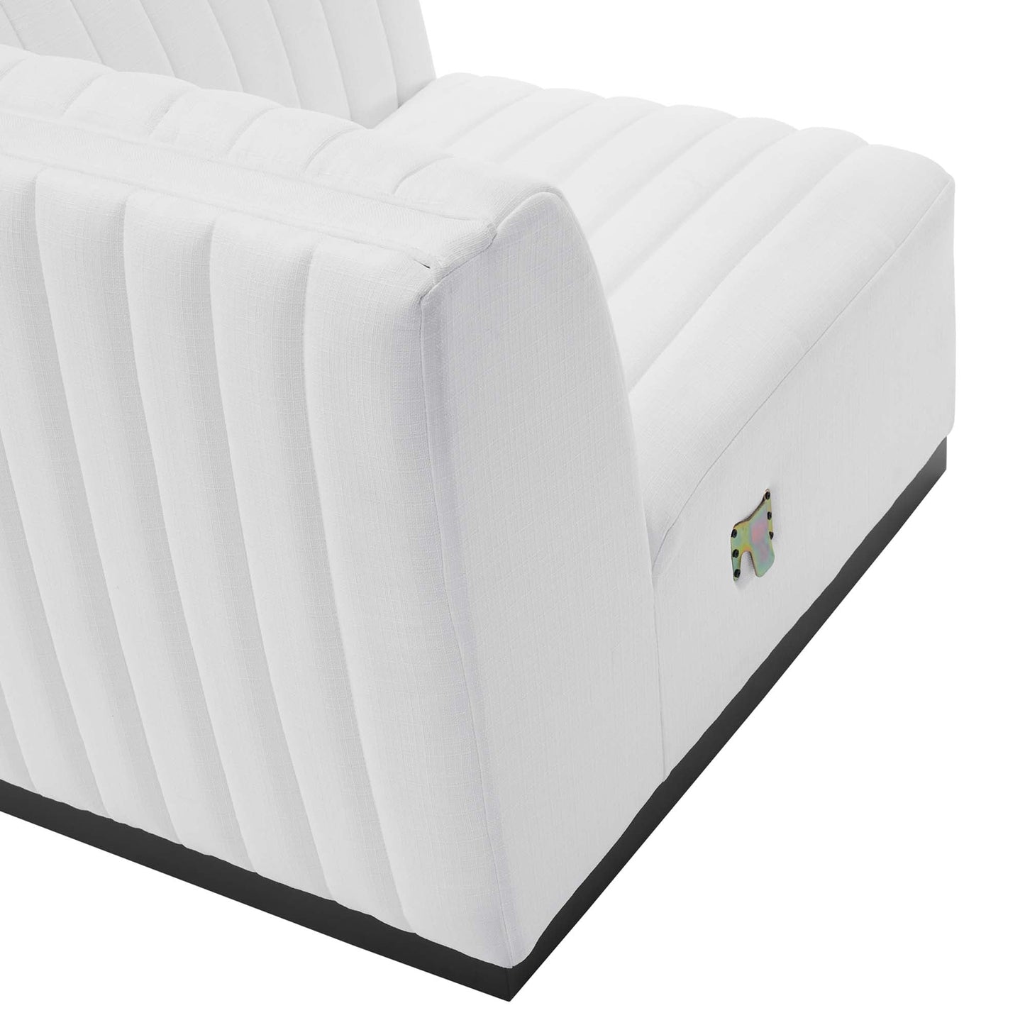 Modway Furniture Conjure Channel Tufted Upholstered Fabric Loveseat - Modern Elegance for Your Living Room Oasis - EEI-5786-BLK-WHI