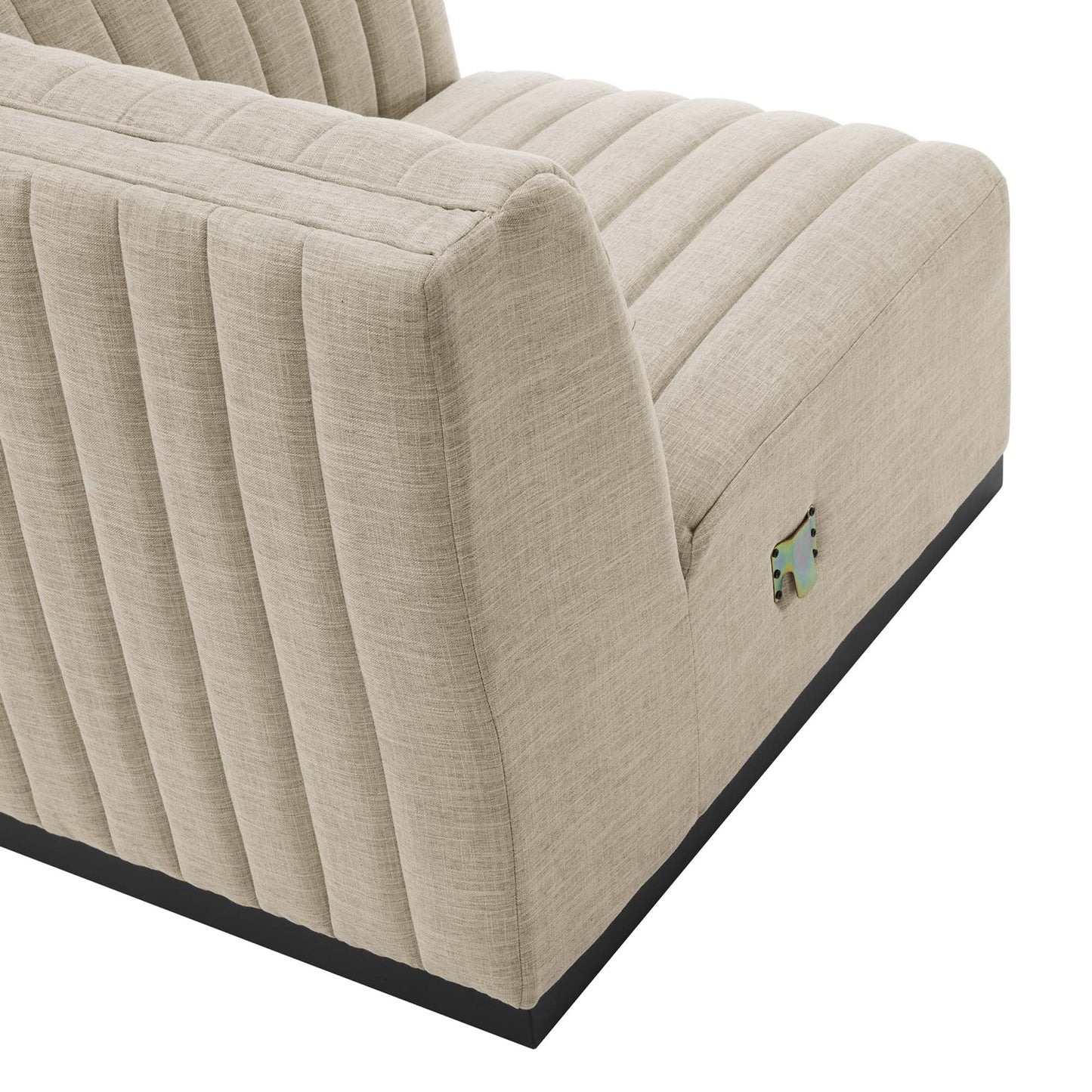 Modway Furniture Conjure Channel Tufted Upholstered Fabric Sofa by Modway - EEI-5787-BLK-LGR