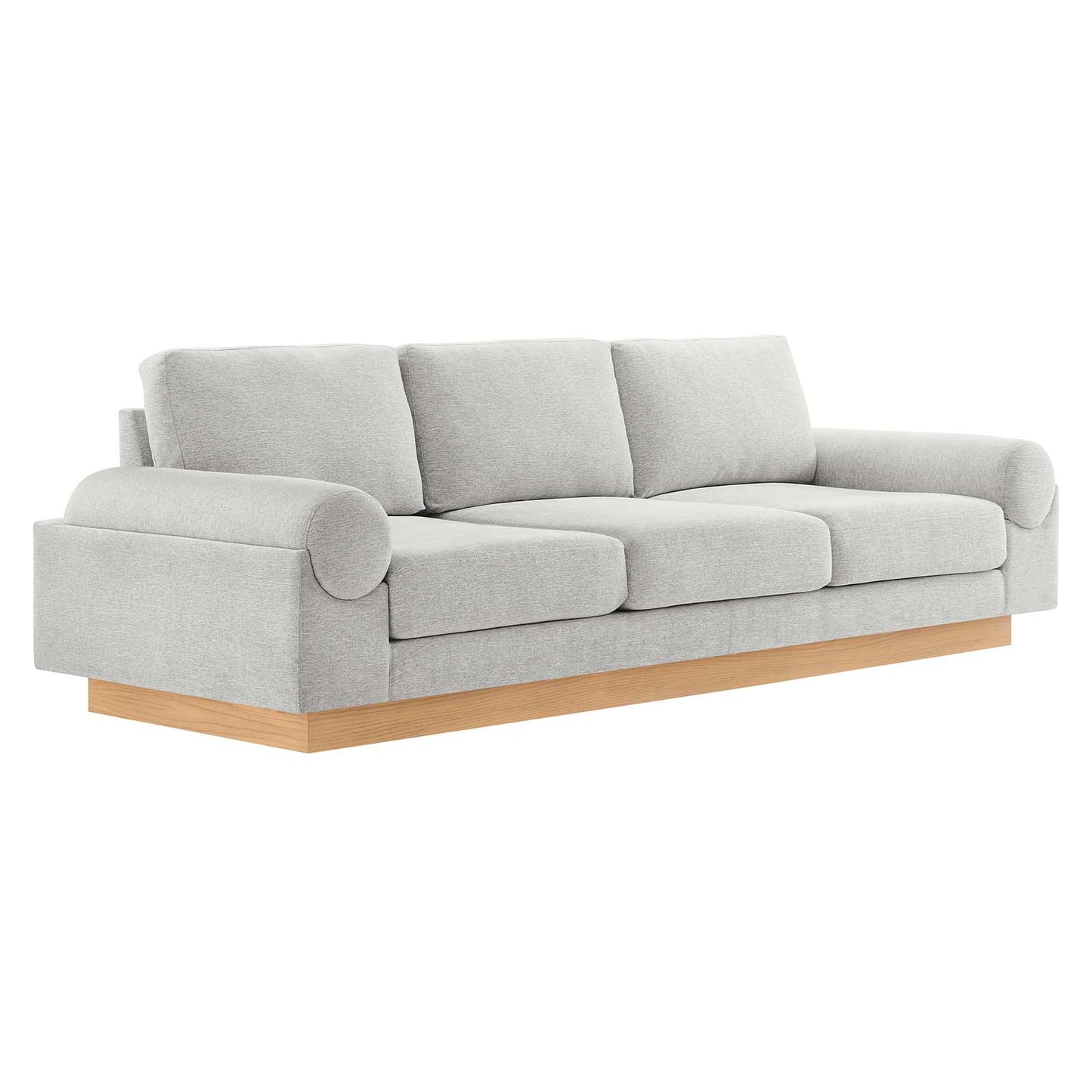 Modway furniture Oasis Upholstered Fabric Sofa - Modern Luxury Couch with Cozy Bolster Armrests & Stain Resistance - EEI-6401-GRY