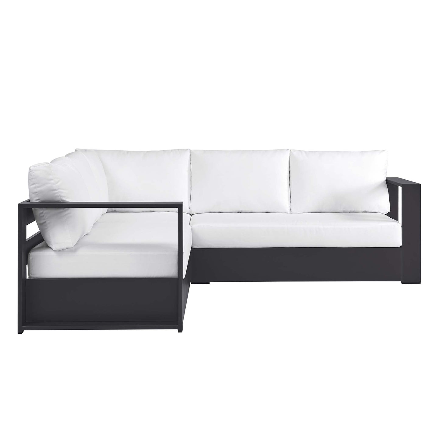 Modway Furniture Tahoe 3-Piece Outdoor Patio Powder-Coated Aluminum Sectional Sofa Set by Modway - EEI-6668-GRY-CHA