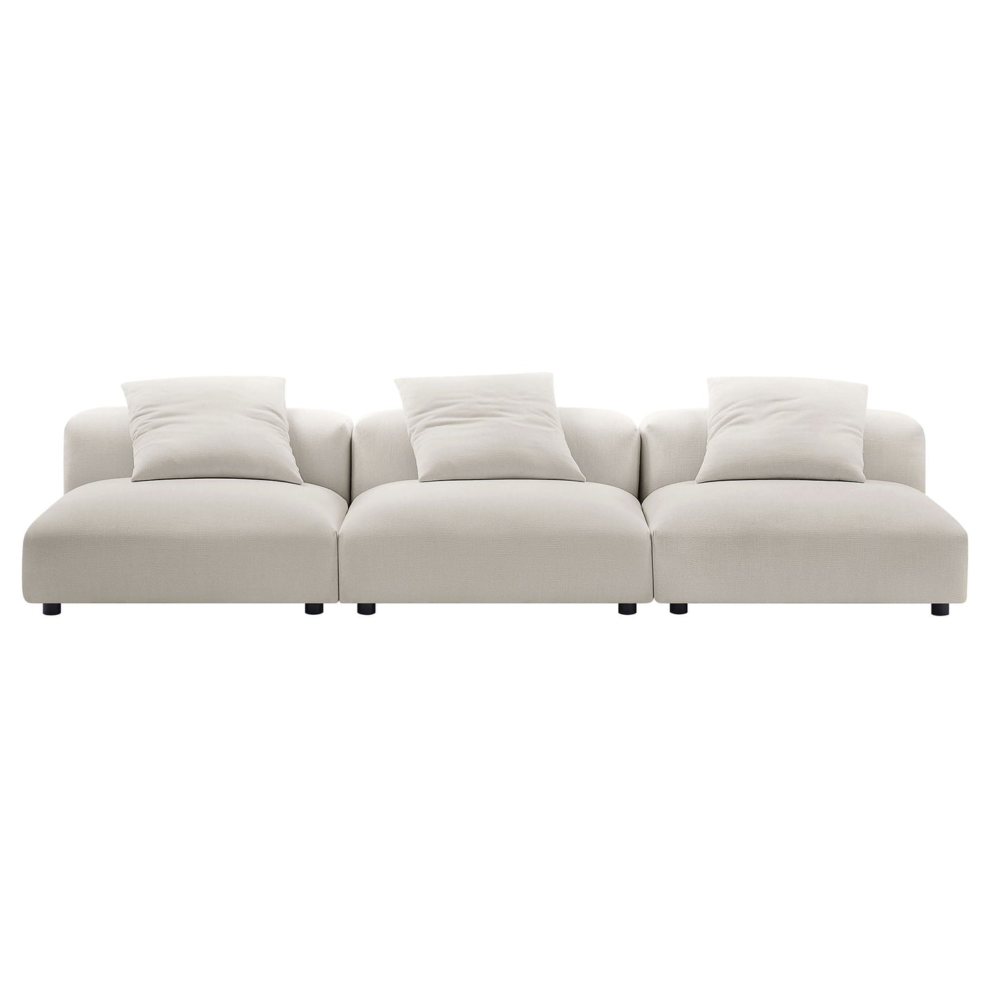 Modway Furniture Solace 3-Piece Modular Upholstered Fabric Sofa - EEI-7035-CHA