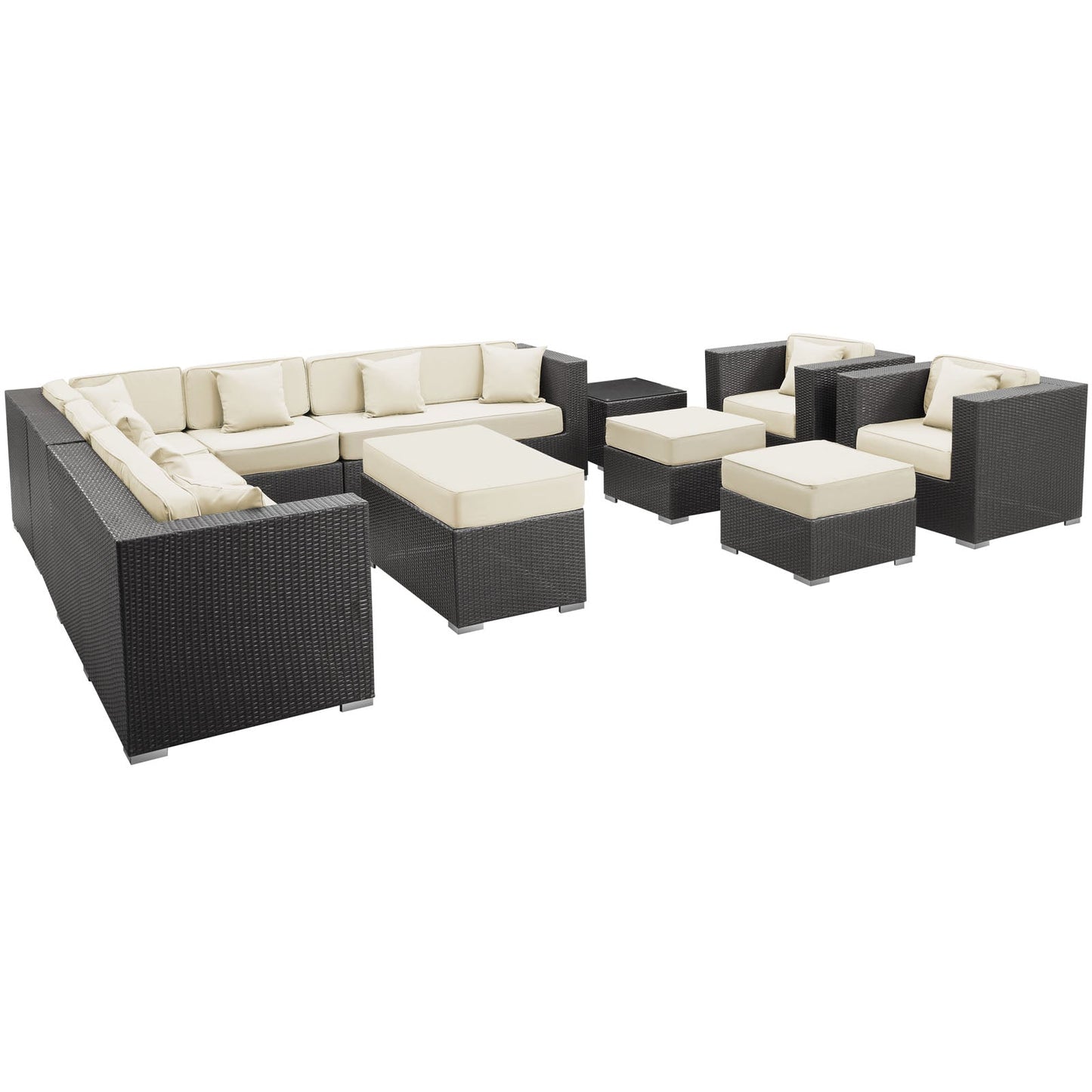 Modway Furniture Cohesion 11 Piece Outdoor Patio Sectional Set by Modway - EEI-723-EXP-ORA-SET