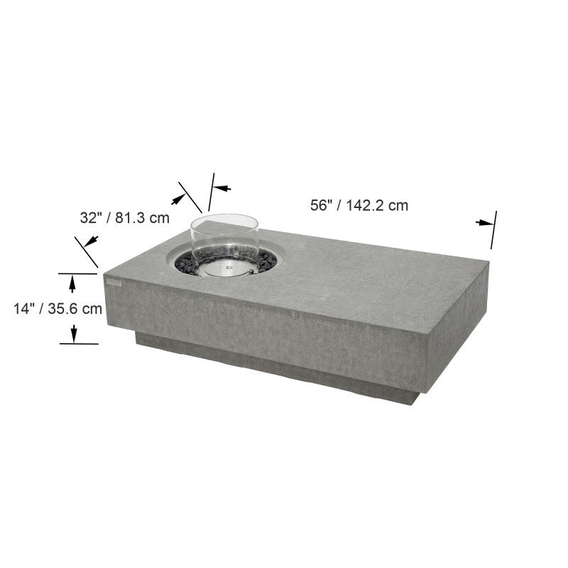 Elementi Metropolis Ethanol Fire Table Dimensions