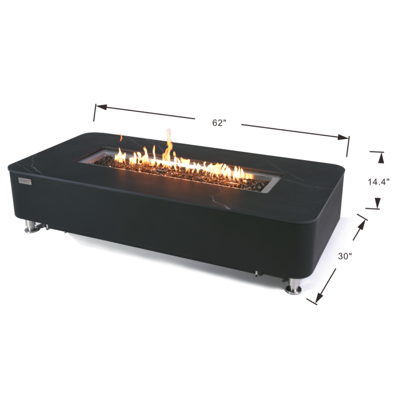 Elementi Plus Valencia Porcelain Top Fire Table Dimensions