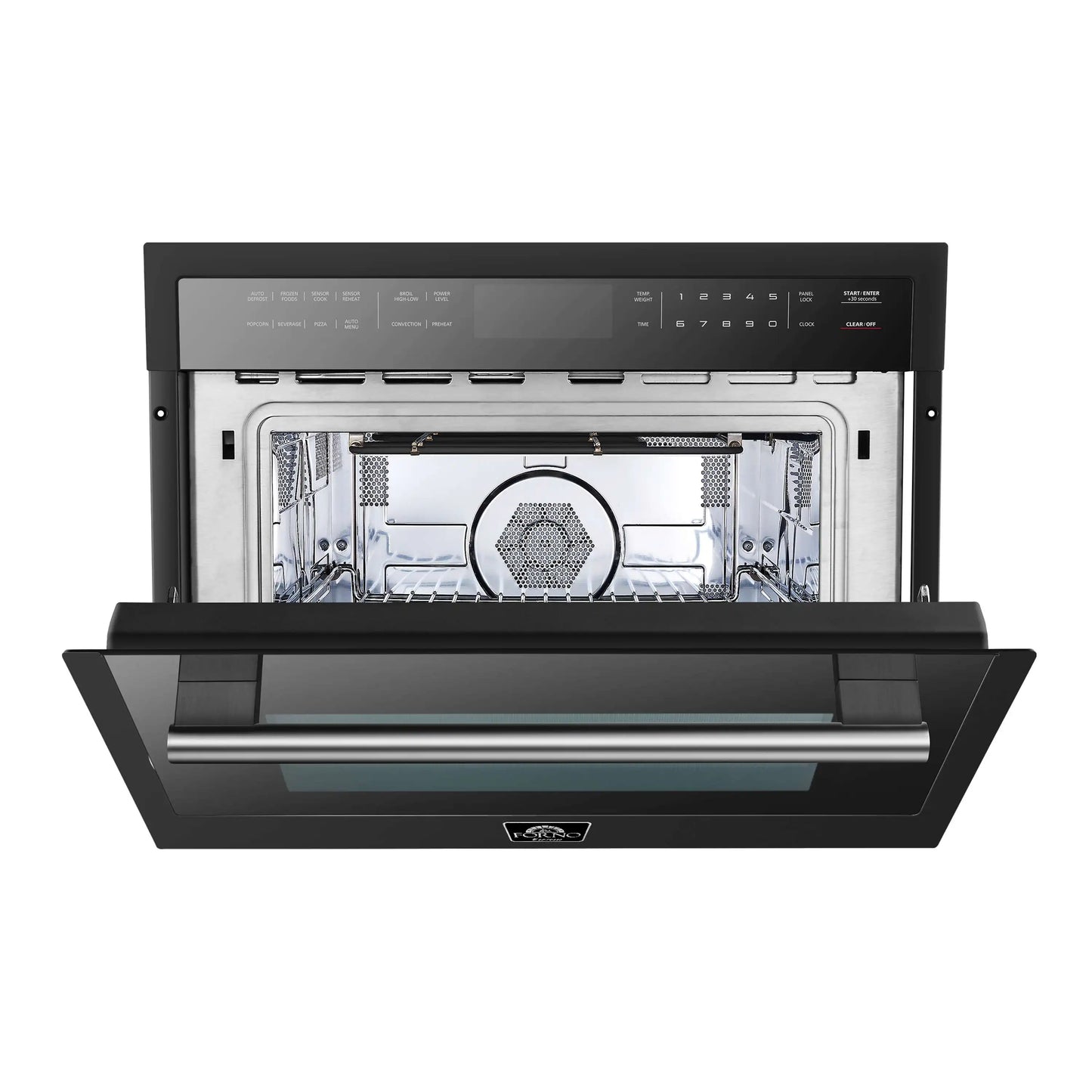 Forno 5-Piece Appliance Package - 30-Inch Inducton Range, Under Cabinet Range Hood, Refrigerator, Dishwasher, and 24-Inch Microwave Oven in Black with Stainless Steel Trim - APR5-905-30BLK-MWO24
