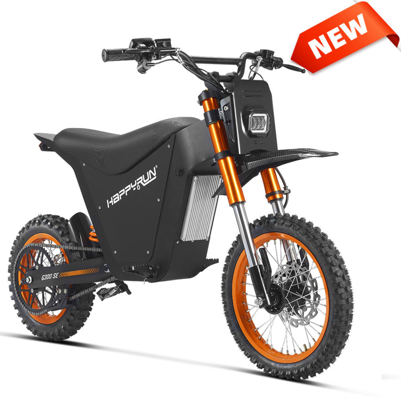 HappyRun G300 SE Electric Mini Dirt Bike with Mid-Drive for Teens & Adults - G300se-or