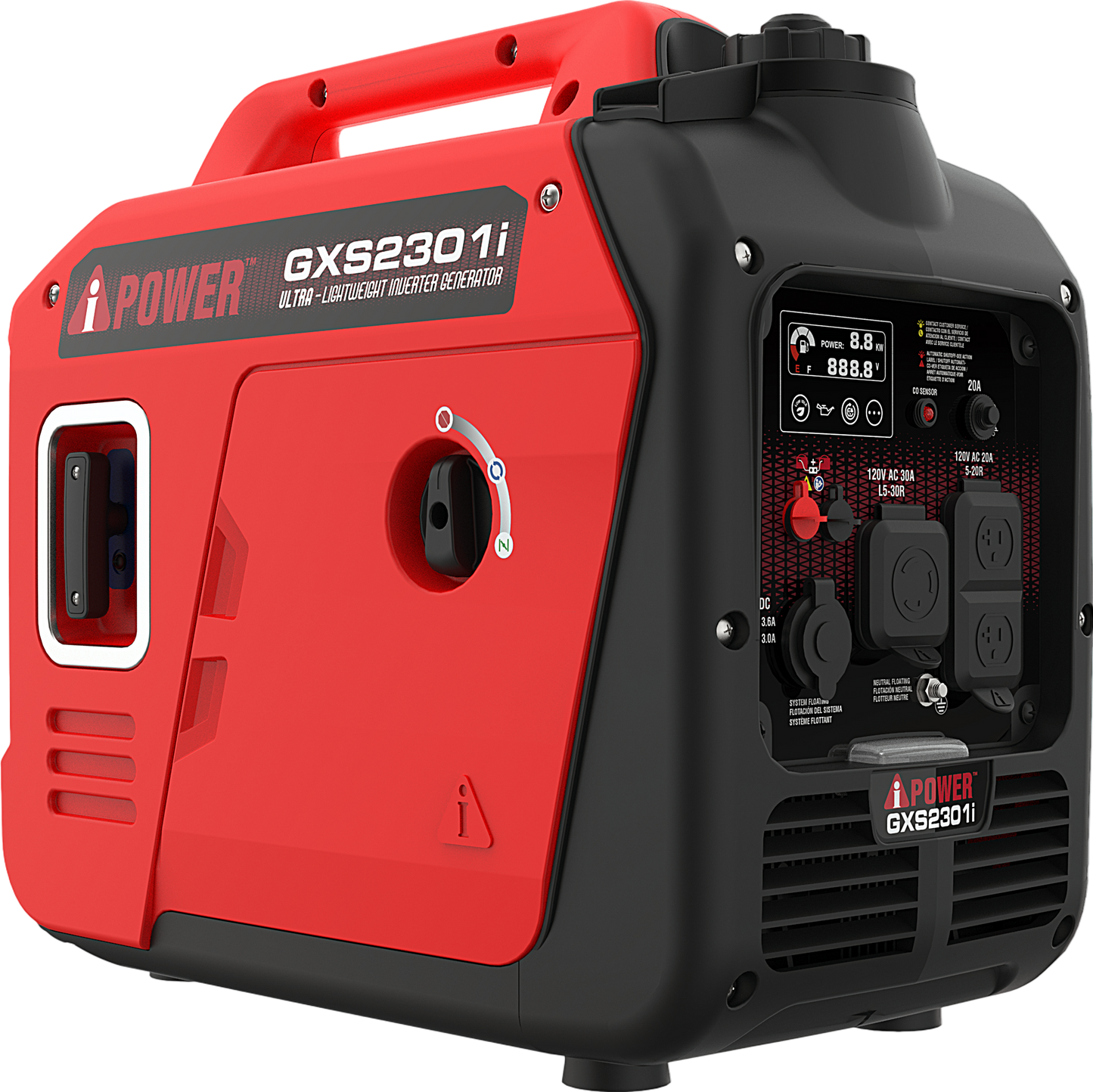 A-iPower 1800W/2300W Generator Gas Low THD Inverter CO Alert New - GXS2301i