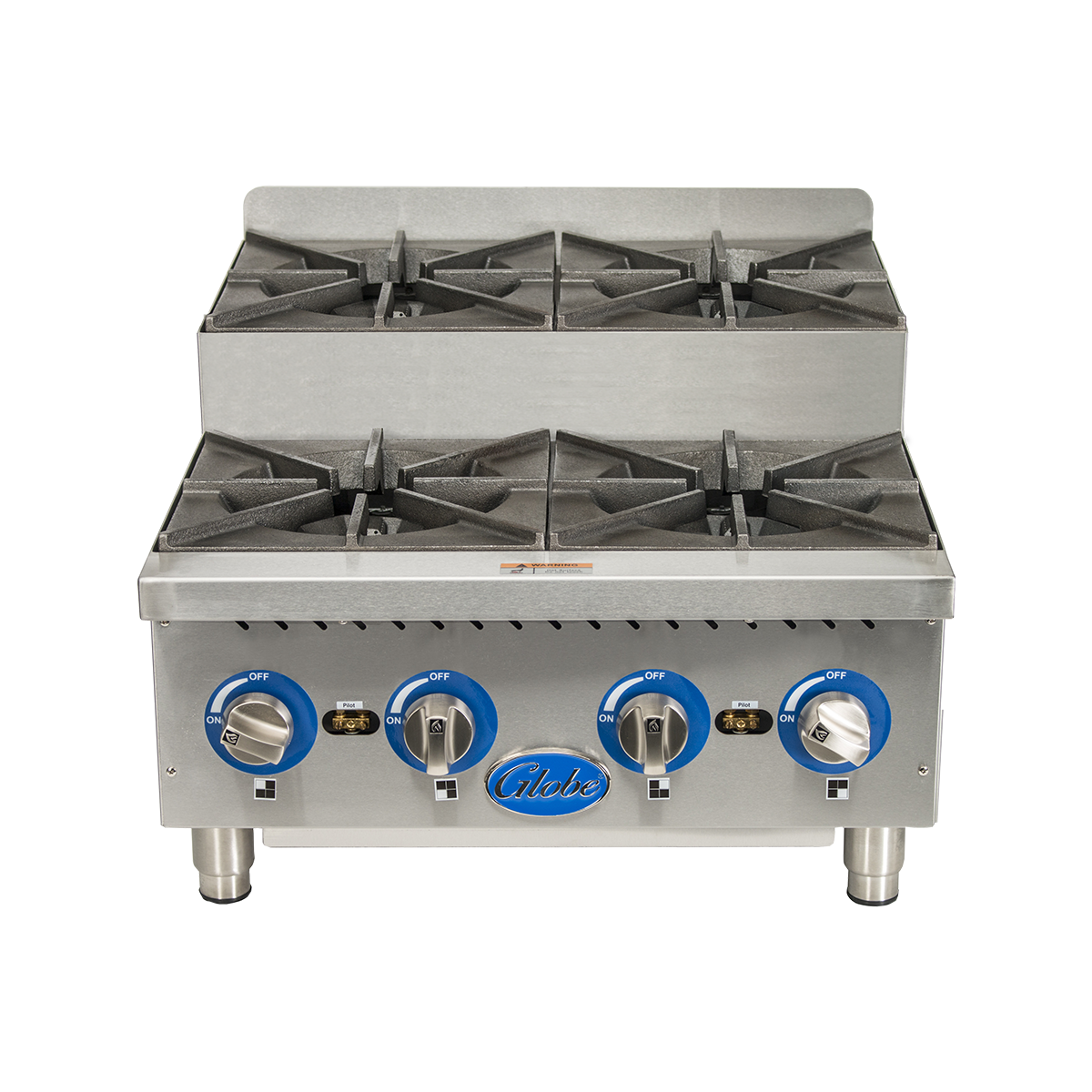 Globe Gas GHPSU424G 24" Countertop Step-Up Hot Plates - Natural Gas