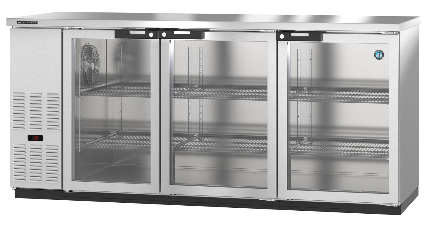 Hoshizaki | 80" Wide 3 Glass Door Stainless Steel Back Bar - BB80-G-S