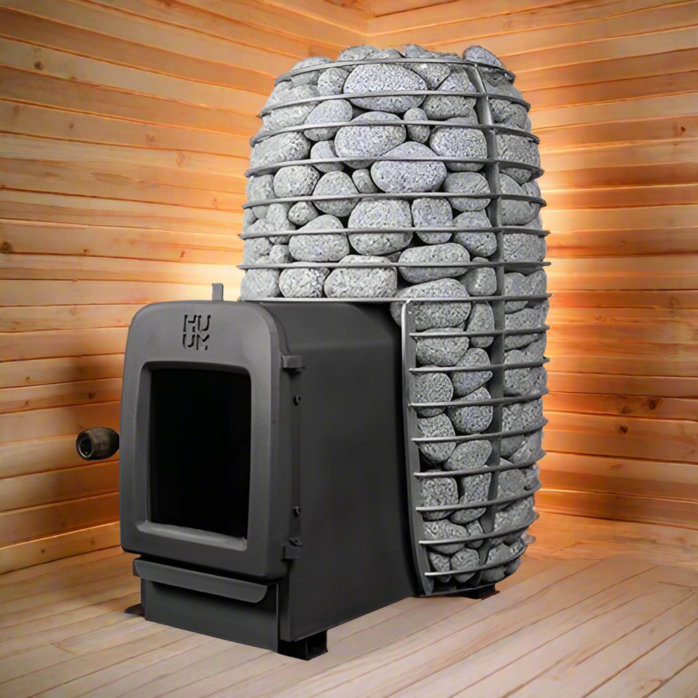 Harvia HUUM Hive Heat 12kW LS Wood-Burning Sauna Stove with Firebox Extension - H1012012