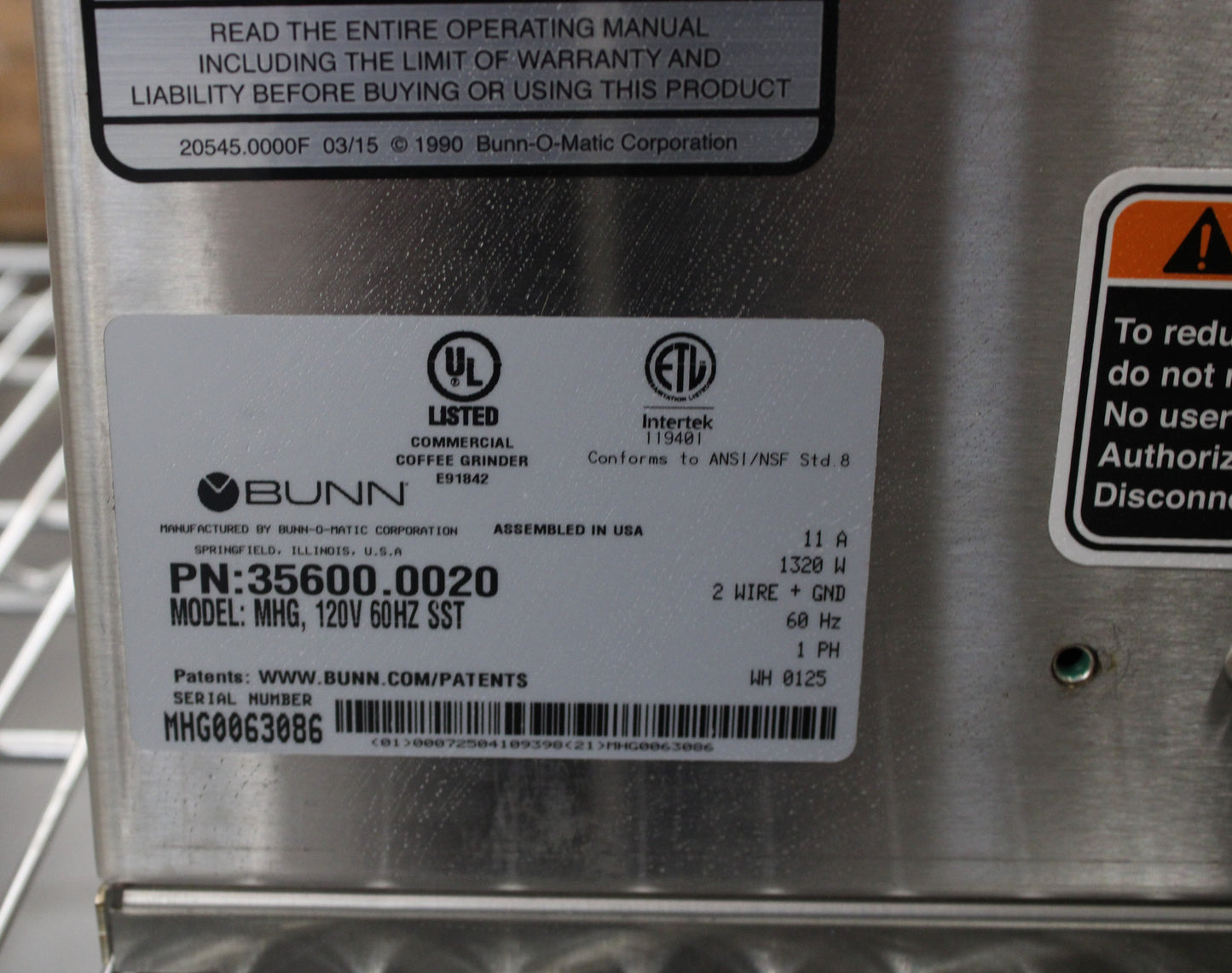 Bunn 35600.0020 *Open Box* Multi-Hopper Grinder & Storage System (#3129)