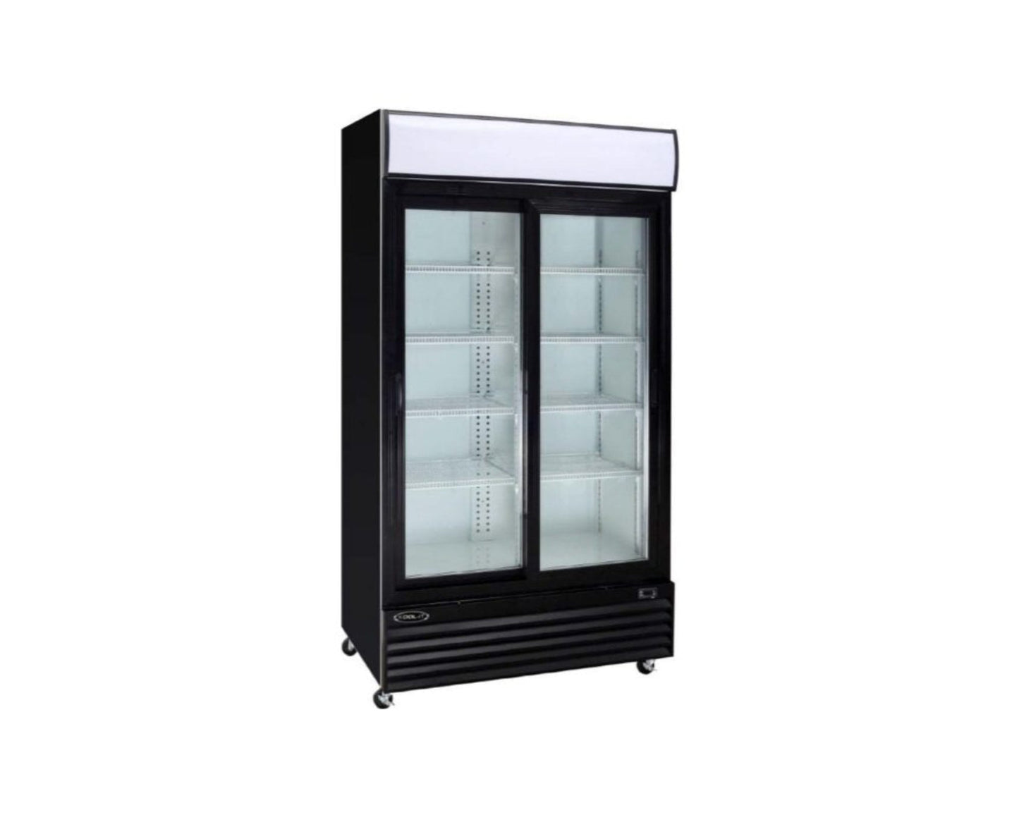 Kool-It 45" Wide 2 Swing Door Black Merchandiser Refrigerator - KGM-36