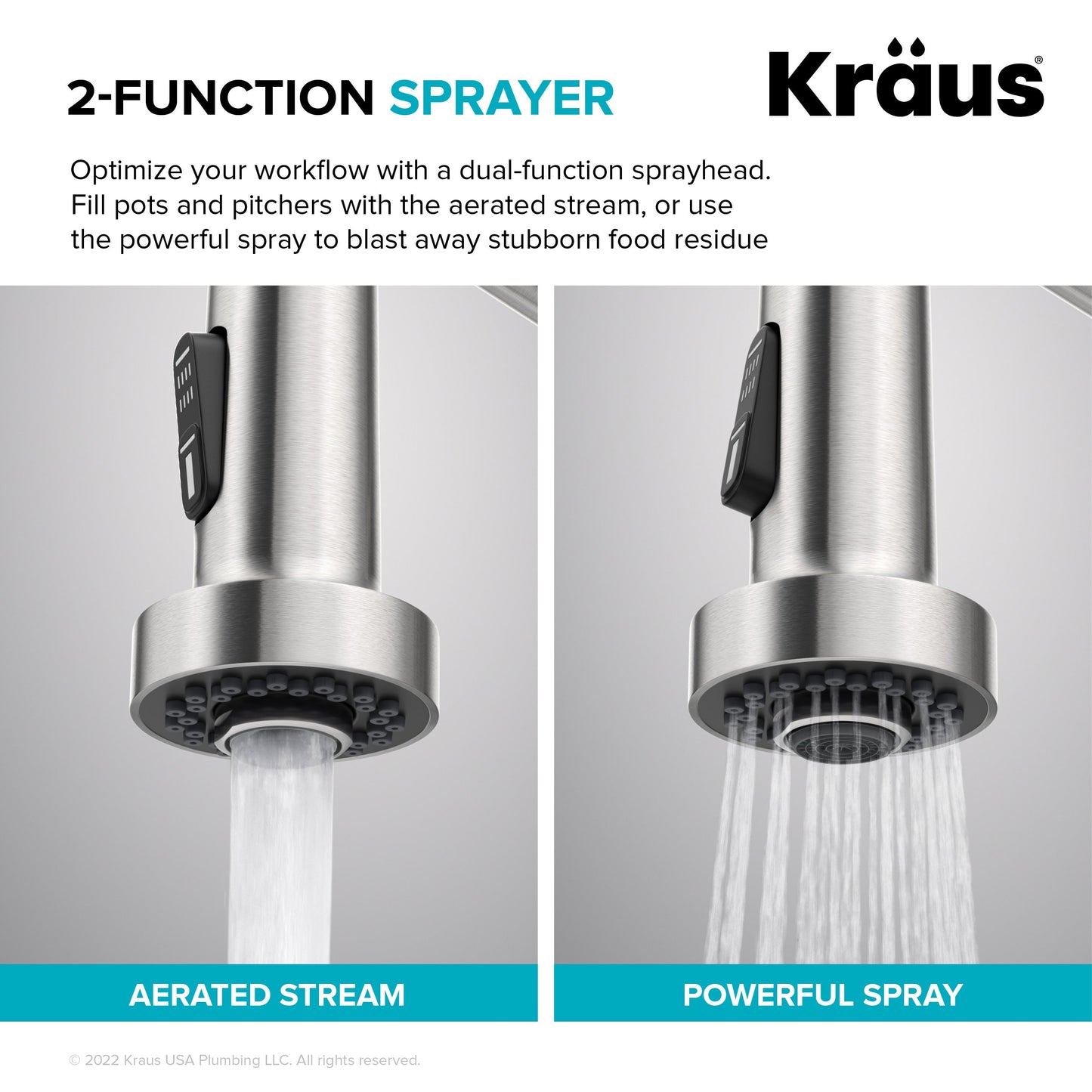 KRAUS Bolden Commercial Style Pull-Down Single Handle 18-Inch Kitchen Faucet in Brushed Brass - KPF-1610BB
