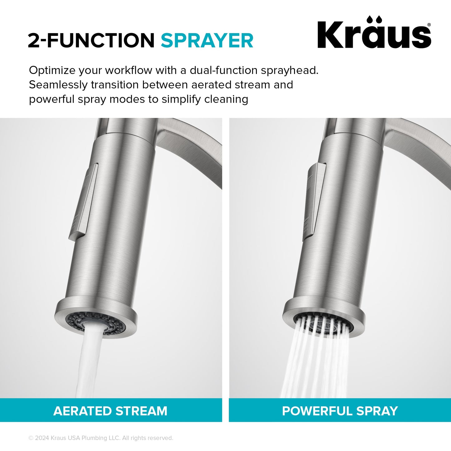 KRAUS Torak Single Handle Pull Down Kitchen Faucet in Brushed Brass - KPF-2635SFBB