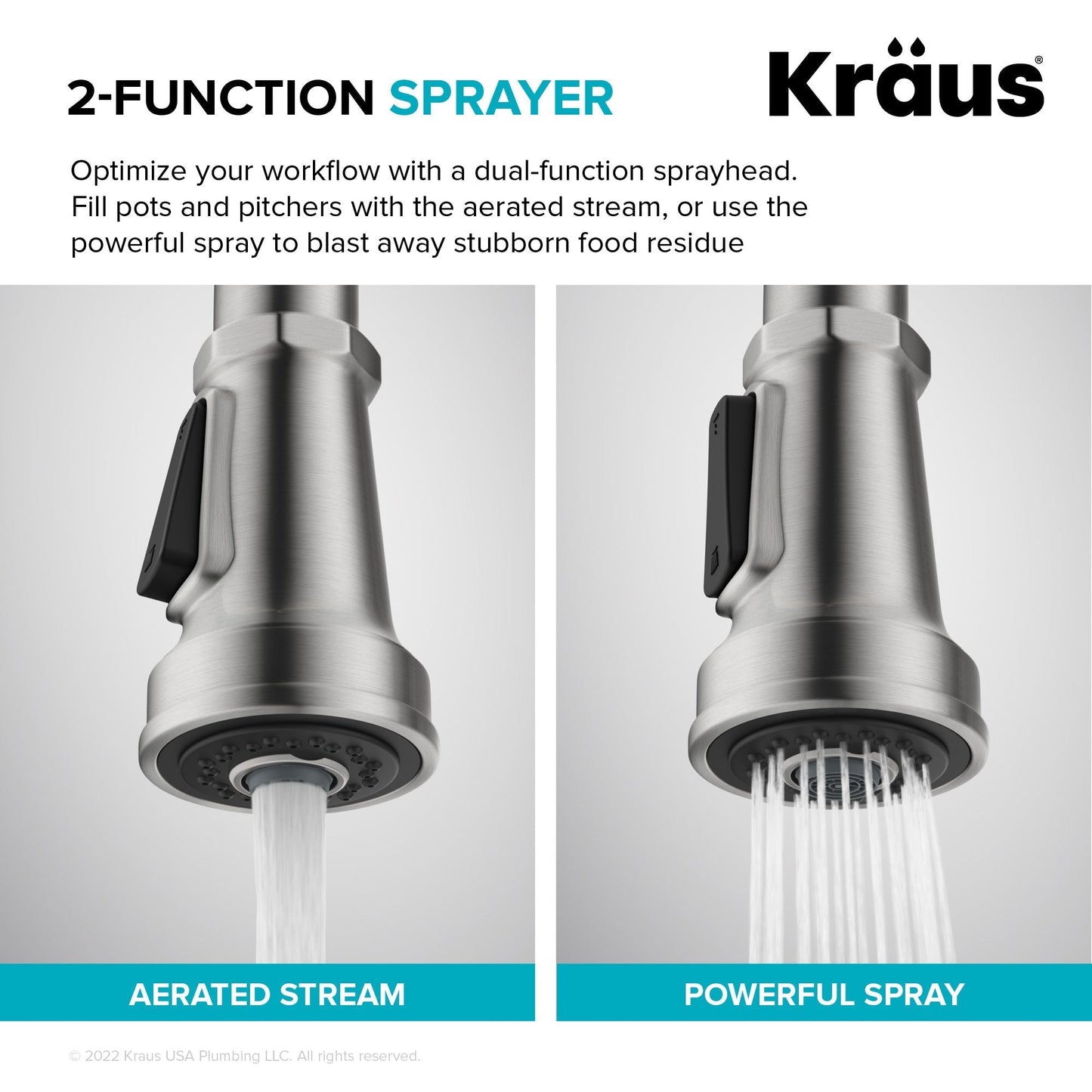 KRAUS Allyn Black Stainless Nut & Bolt Diamond Cut Kitchen Faucet - KPF-4102SFSB