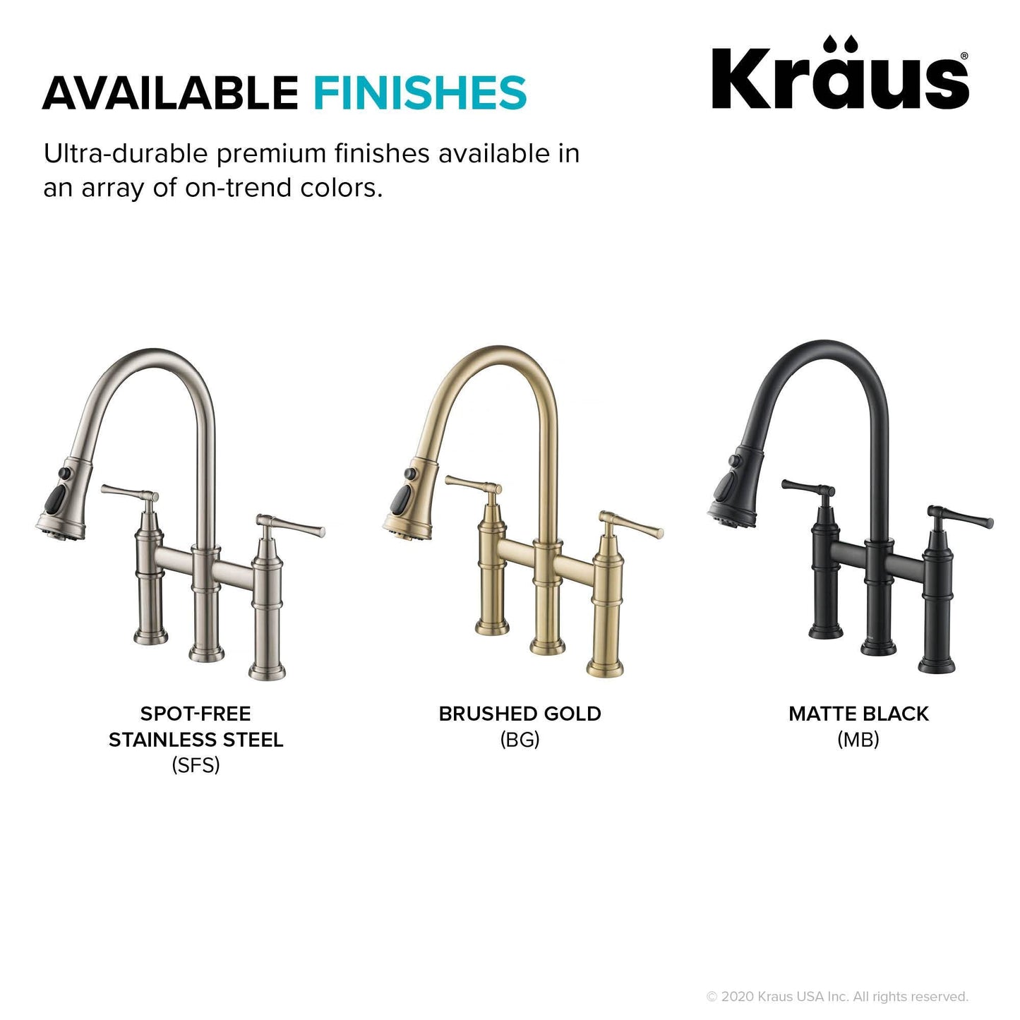 KRAUS Allyn Bridge Faucet with Pull-Down Sprayhead in Spot Free Stainless Steel
