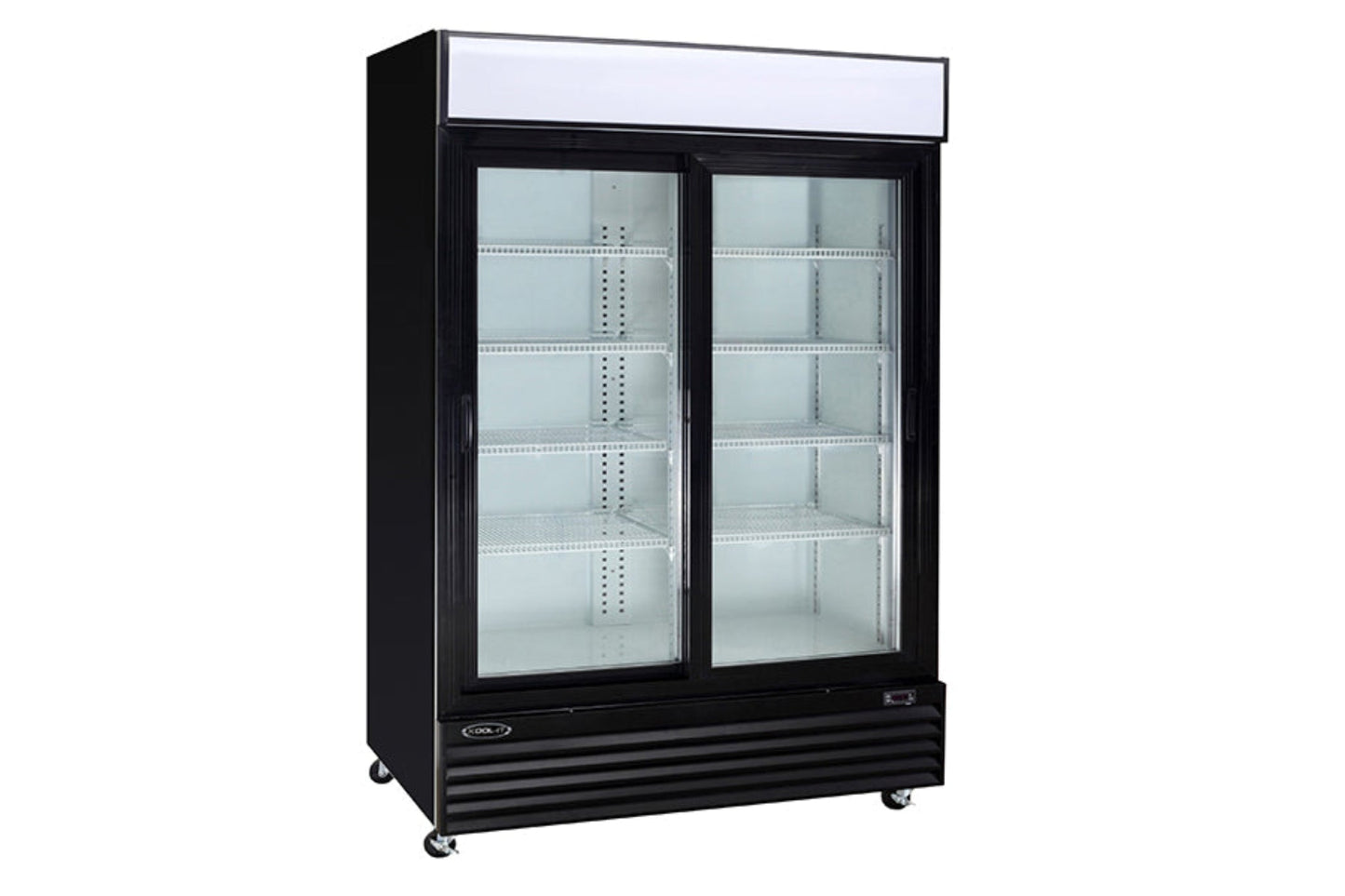 Kool-It 52" Wide 2 Slide Door Black Merchandiser Refrigerator - KSM-50