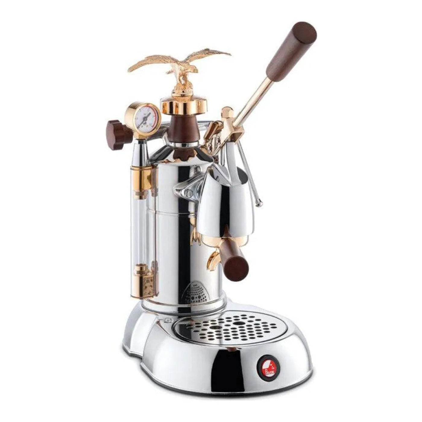 La Pavoni Professional Expo Espresso Machine in Chrome and Gold - EXP-16