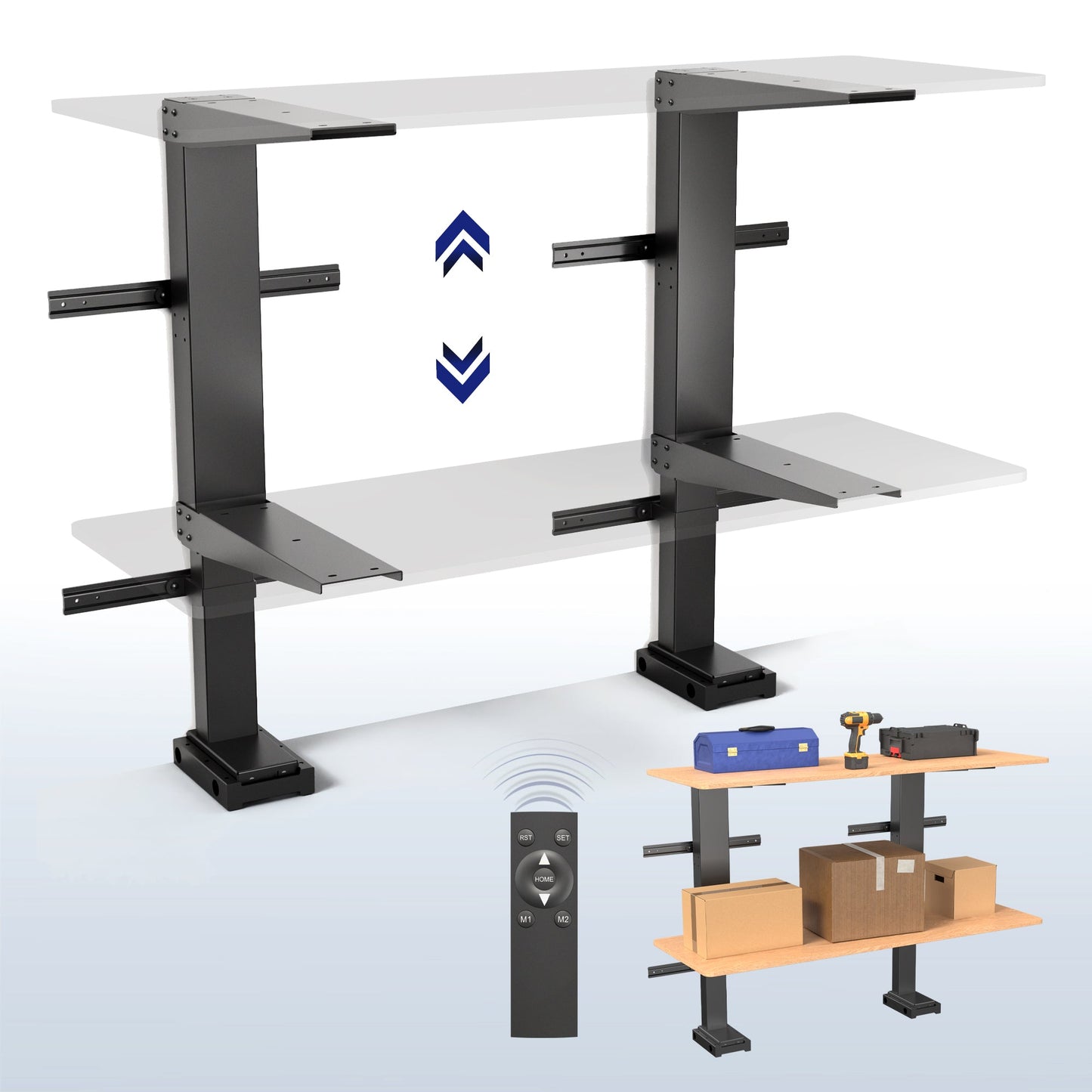 VIVO Electric Height Adjusting Garage Shelf / Workbench Mount - MOUNT-E-GS2