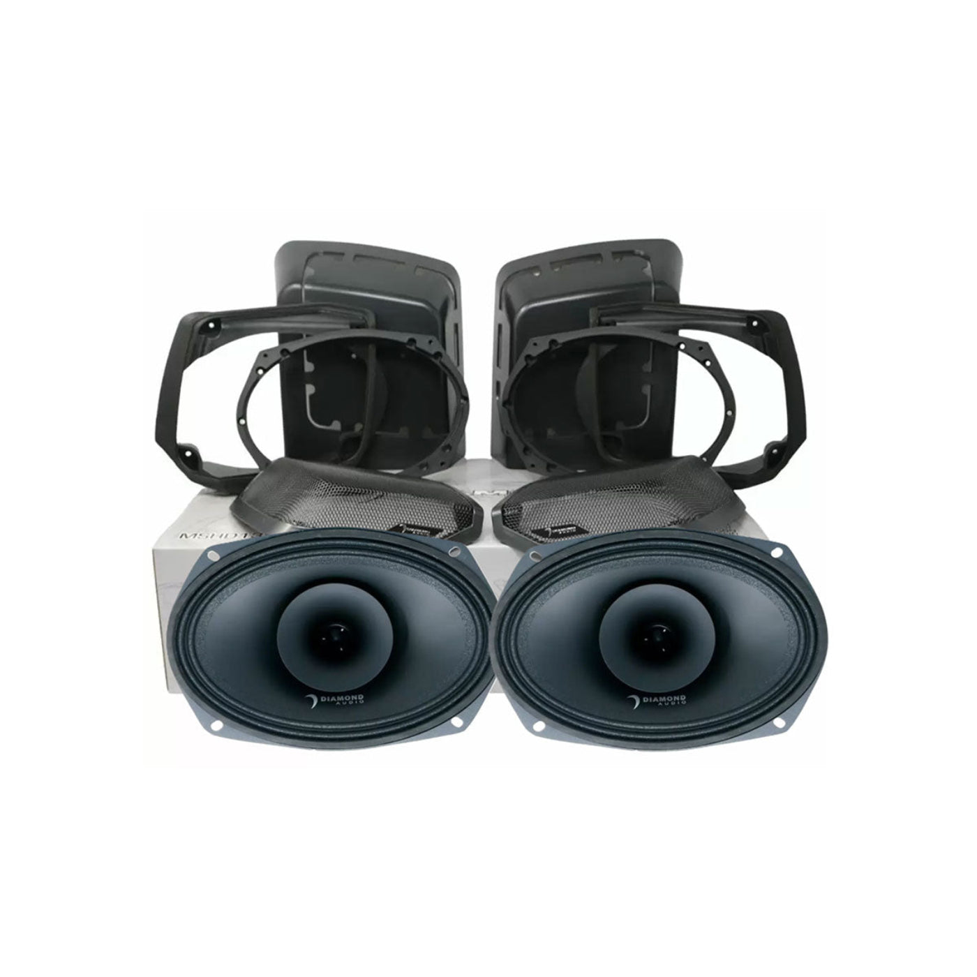 Diamond Audio 1998-2013 Harley Davidson Cut-In Lid Kit with MP694 Speakers (4Ω) - MSMP694LK13