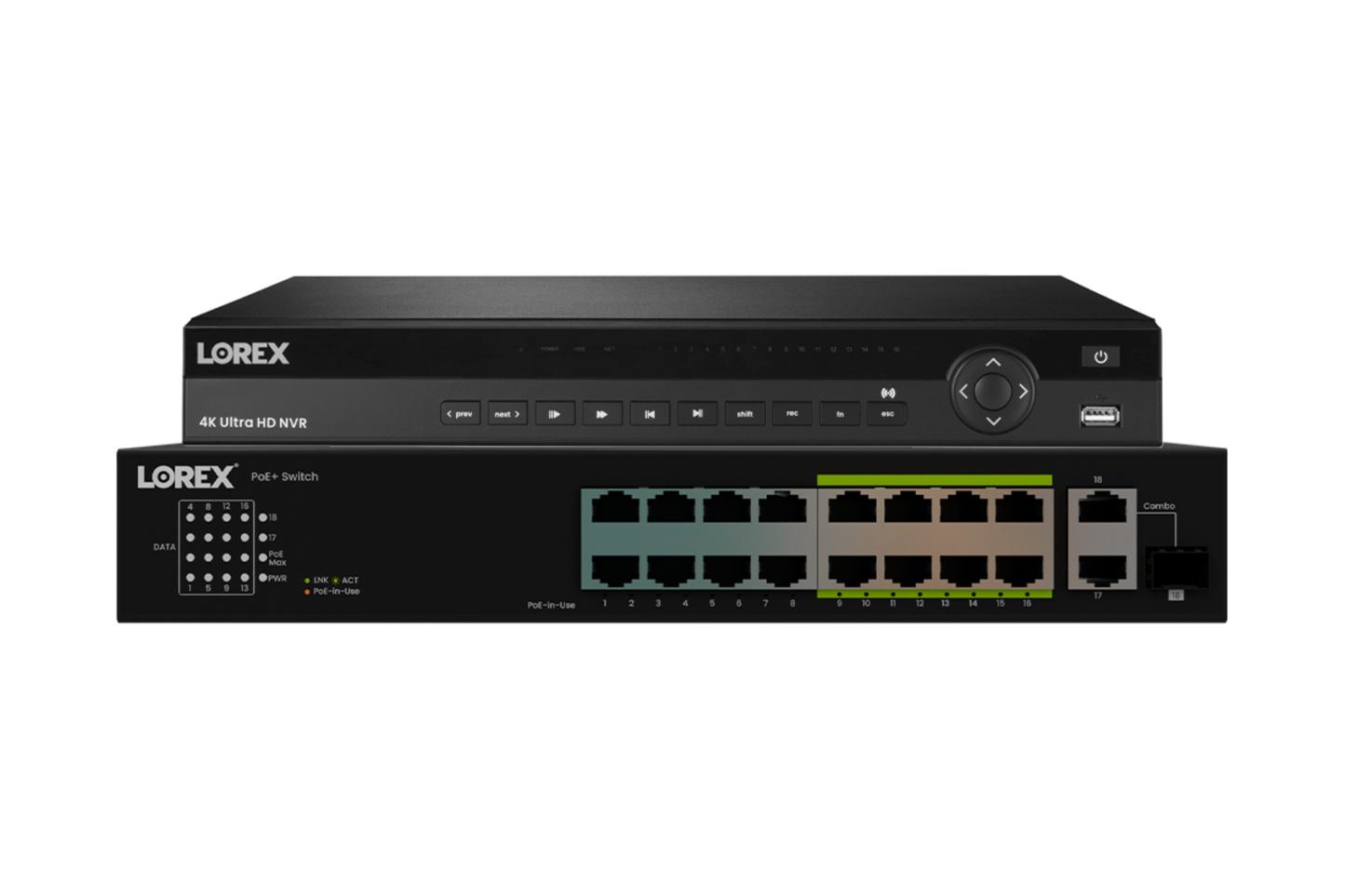 Lorex 4K (32 Camera Capable) Elite Series 6TB NVR with 16 Channel PoE Switch - N884A36B-W