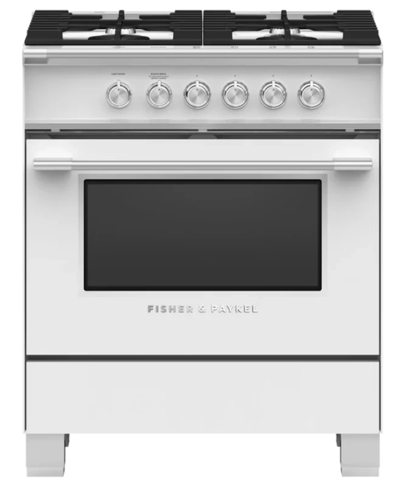 Fisher Paykel 30" Series 7 Classic 4 Burner Gas Range White - OR30SCG4W1