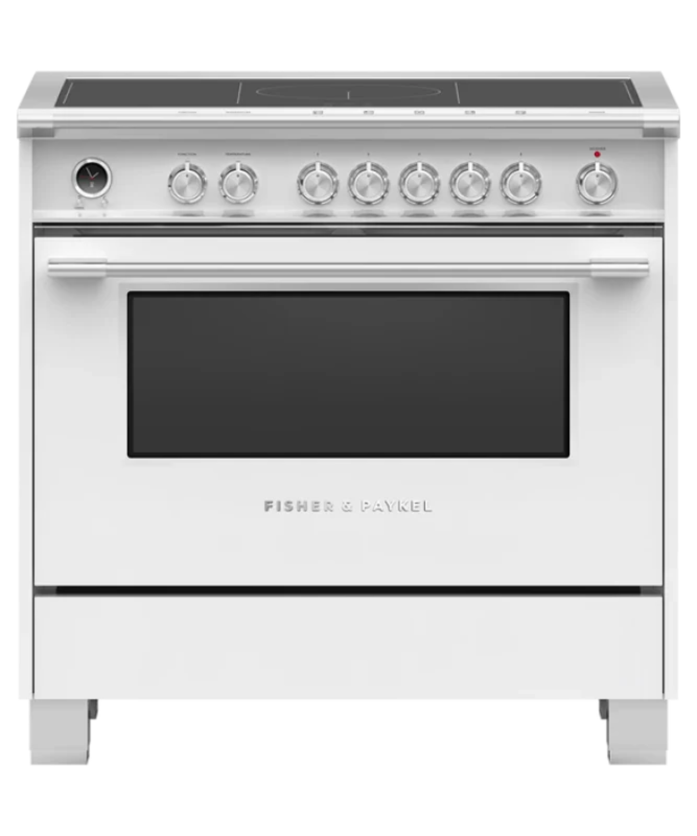 Fisher Paykel 36" Series 9 Classic 5 Zone Induction Self-Cleaning Range, 2 SmartZones White - OR36SCI6W1