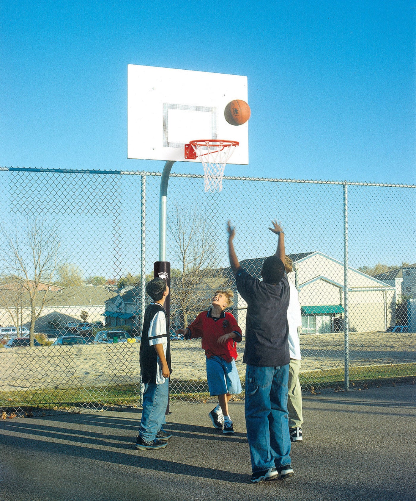 Bison Tough Duty Gooseneck Hoop - 54" Rectangular Steel Backboard - PR31GD