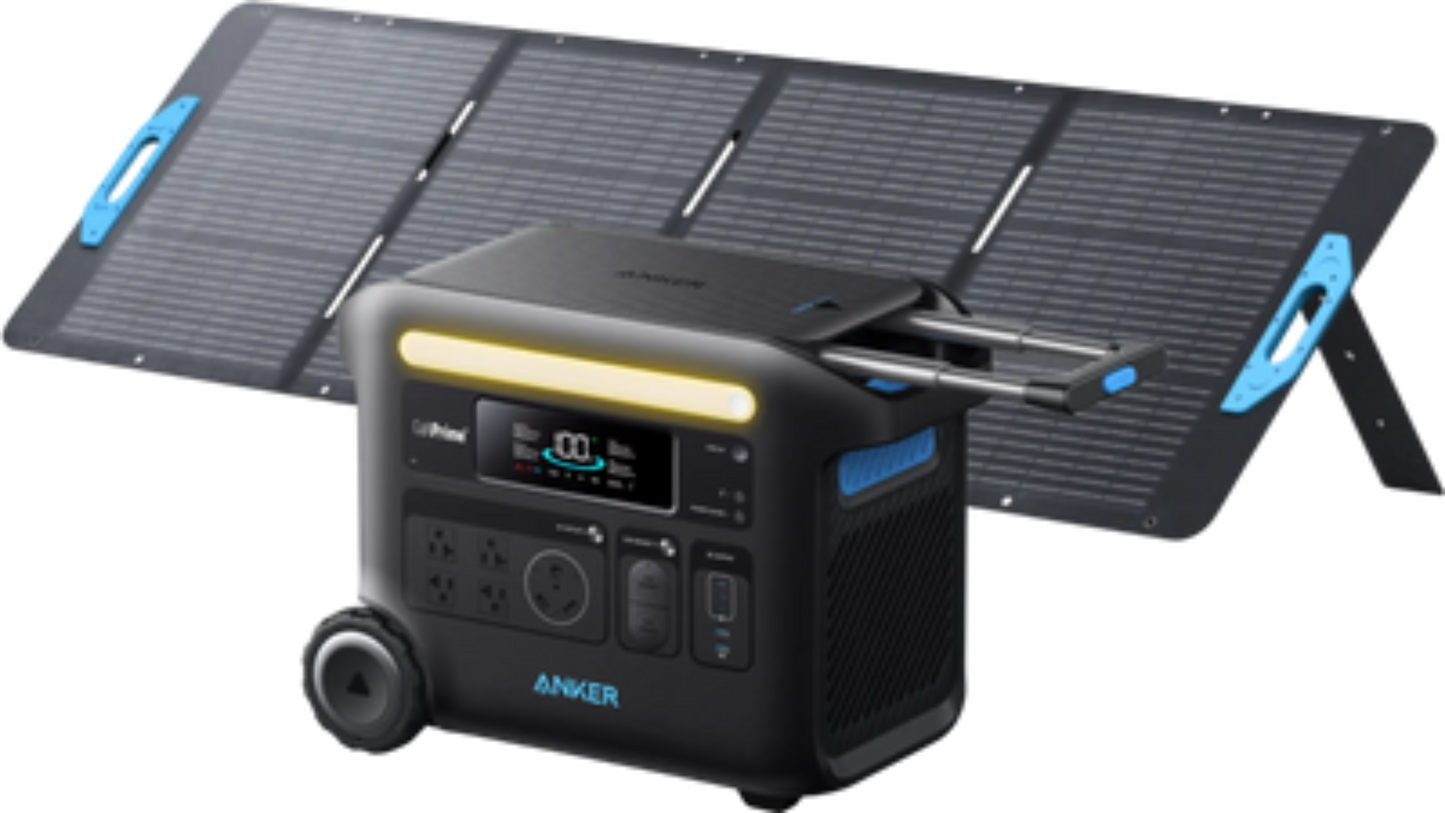 Anker SOLIX F2600 Power Station 2560Wh 2400W with 200W Solar Panel Manufacturer RFB - B1781111-F2