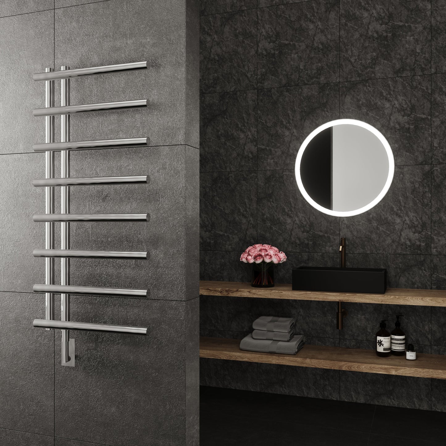 Paris Mirror Rhea Wall Mounted Electric Towel Warmer in Chrome - RHEACHR08