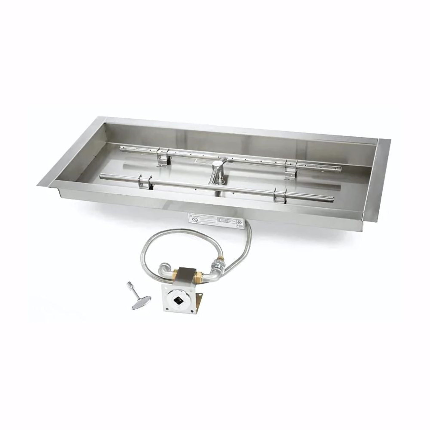 24″ Rectangle Match Lit Fire Pit Kit - MLFPK24x12-H-FLEX-NG