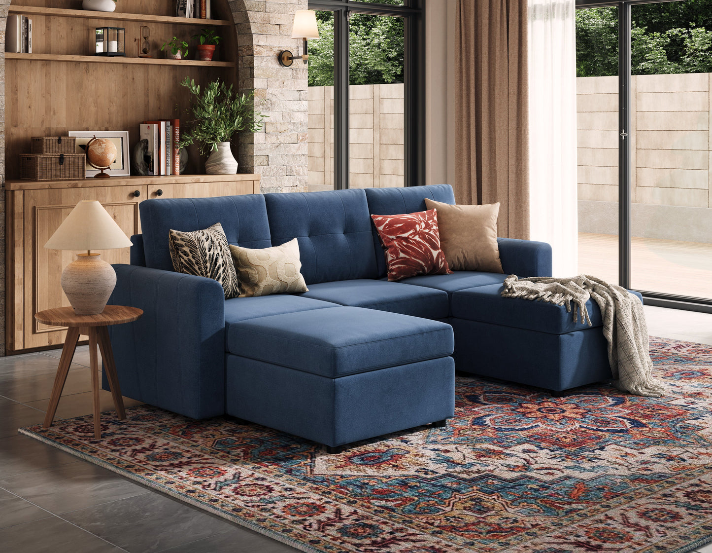 LINSY HOME RUBIK III 3 Seats with 2 Ottomans - US-LH-SPF-Sofa-S800-F11-32-0-00