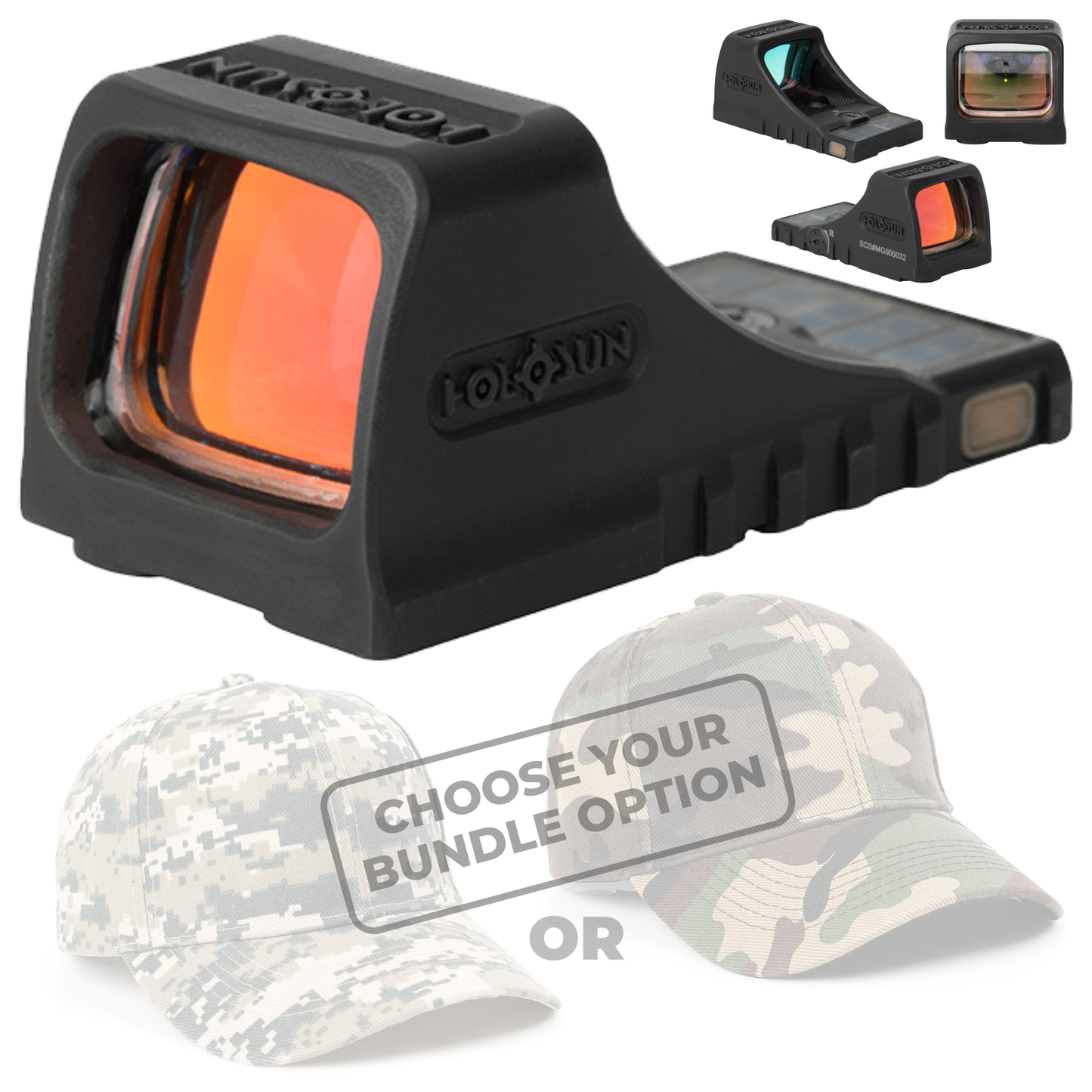 Holosun SCS MOS Green Multi-Reticle 2MOA & 32MOA Circle Dot Reflex Sight - SCS-M-GR_CD-Hat
